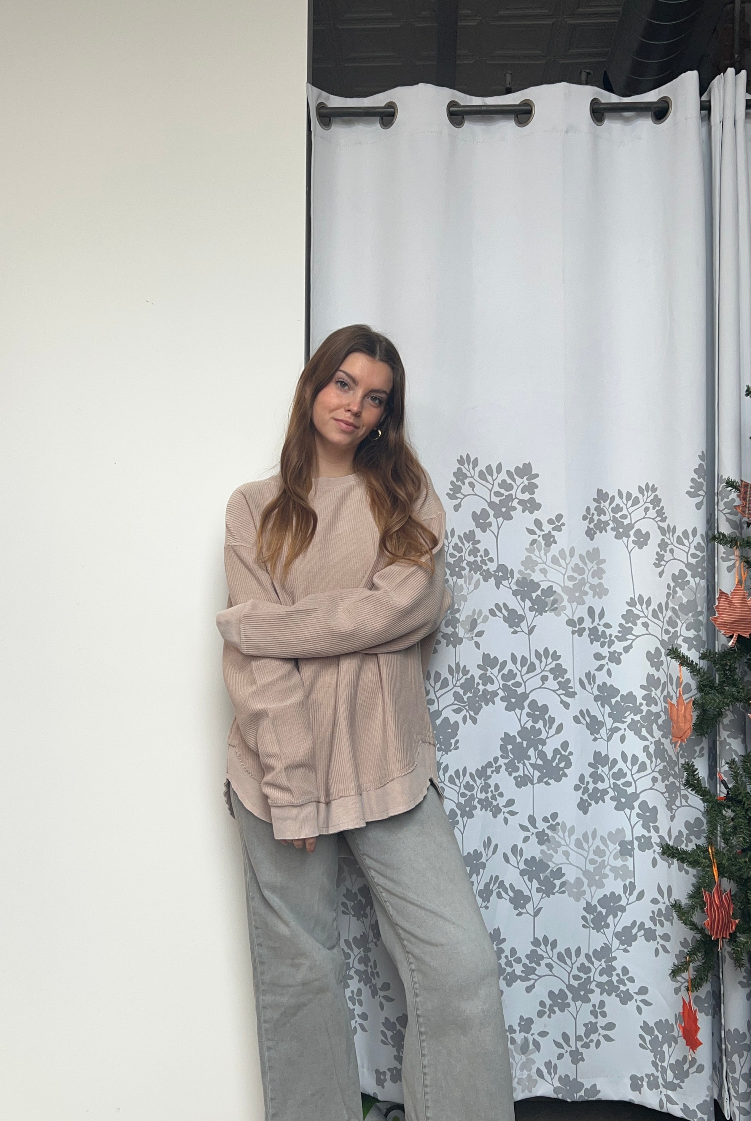 Mushroom Rounded Button Cozy Cord Crew-Moon Ryder-The Funky Zebra Ames, Women's Fashion Boutique in Ames, Iowa