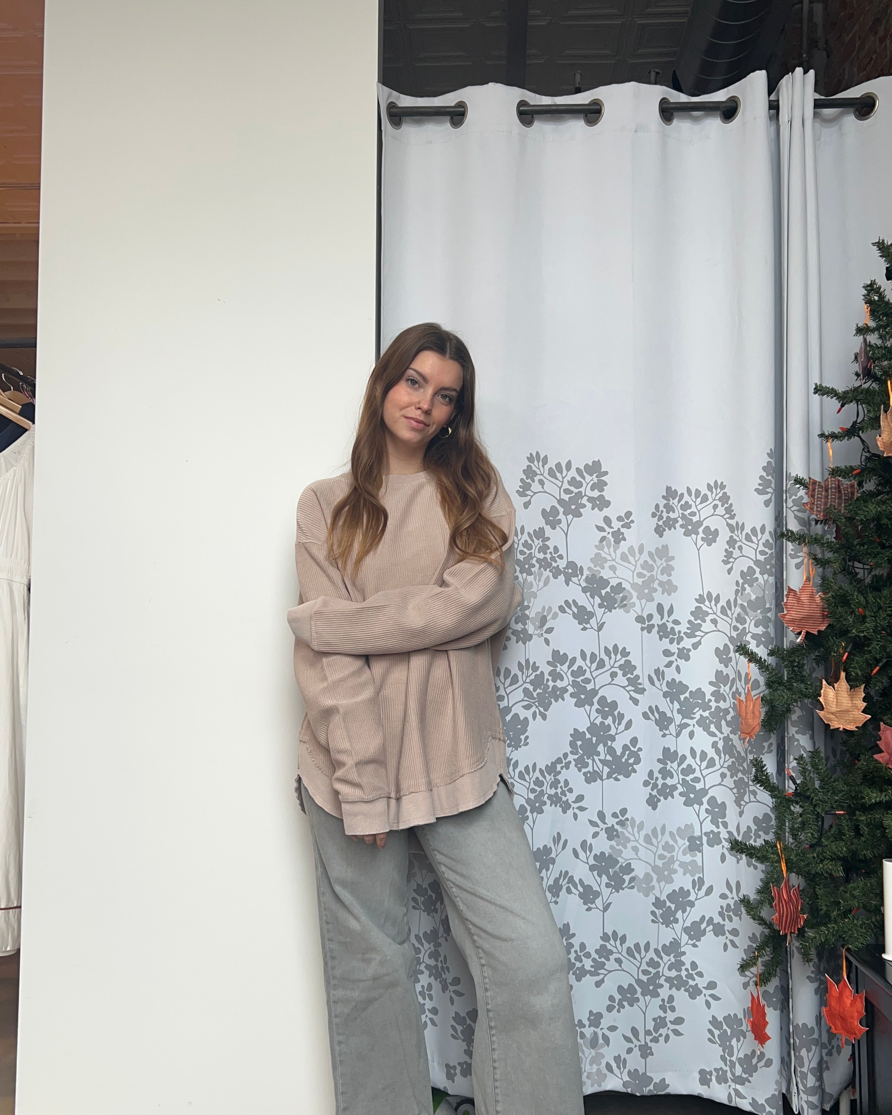 Mushroom Rounded Button Cozy Cord Crew-Moon Ryder-The Funky Zebra Ames, Women's Fashion Boutique in Ames, Iowa