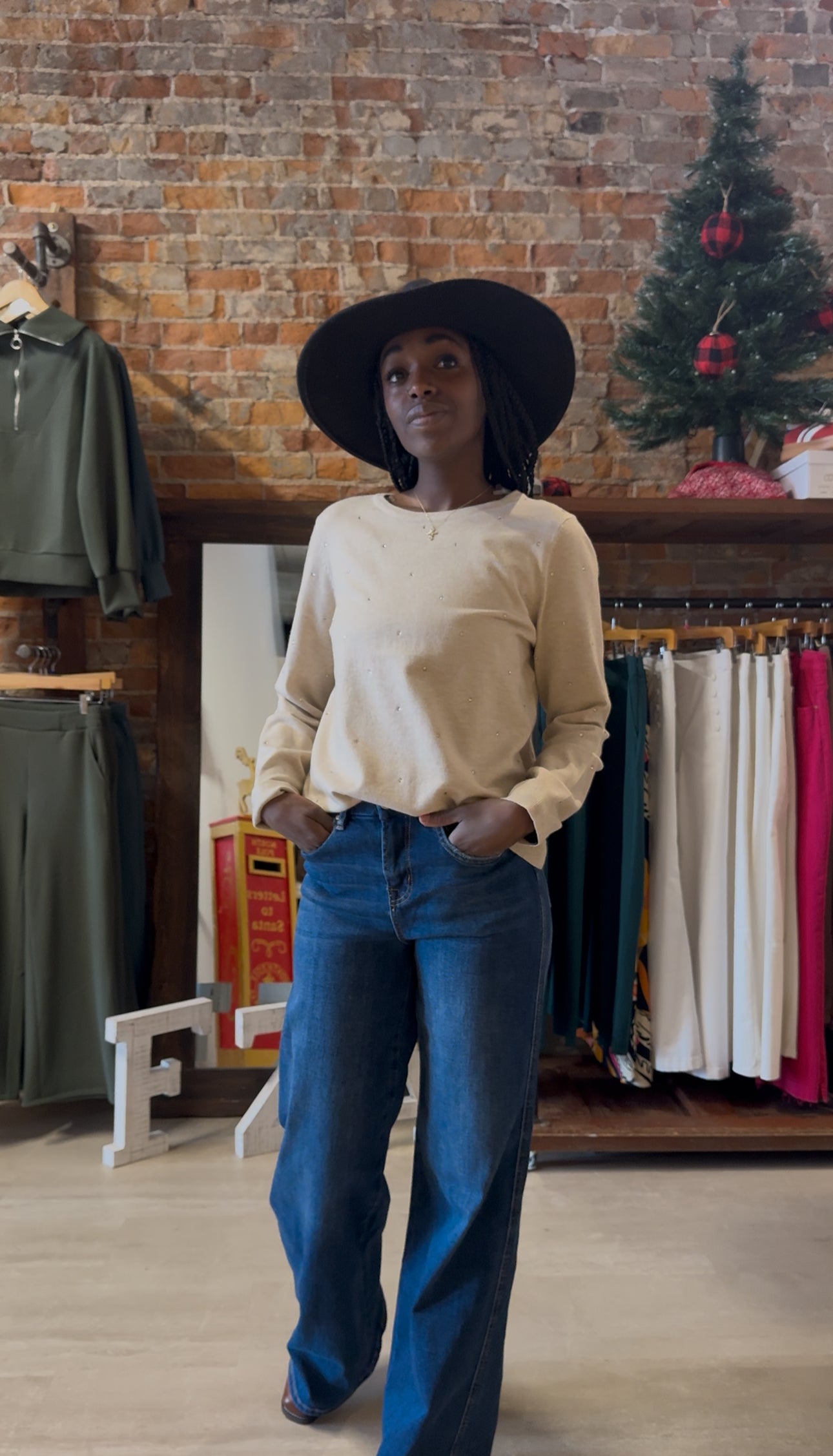 Dawn Oatmeal Rhinestone Sweater-Staccato-The Funky Zebra Ames, Women's Fashion Boutique in Ames, Iowa