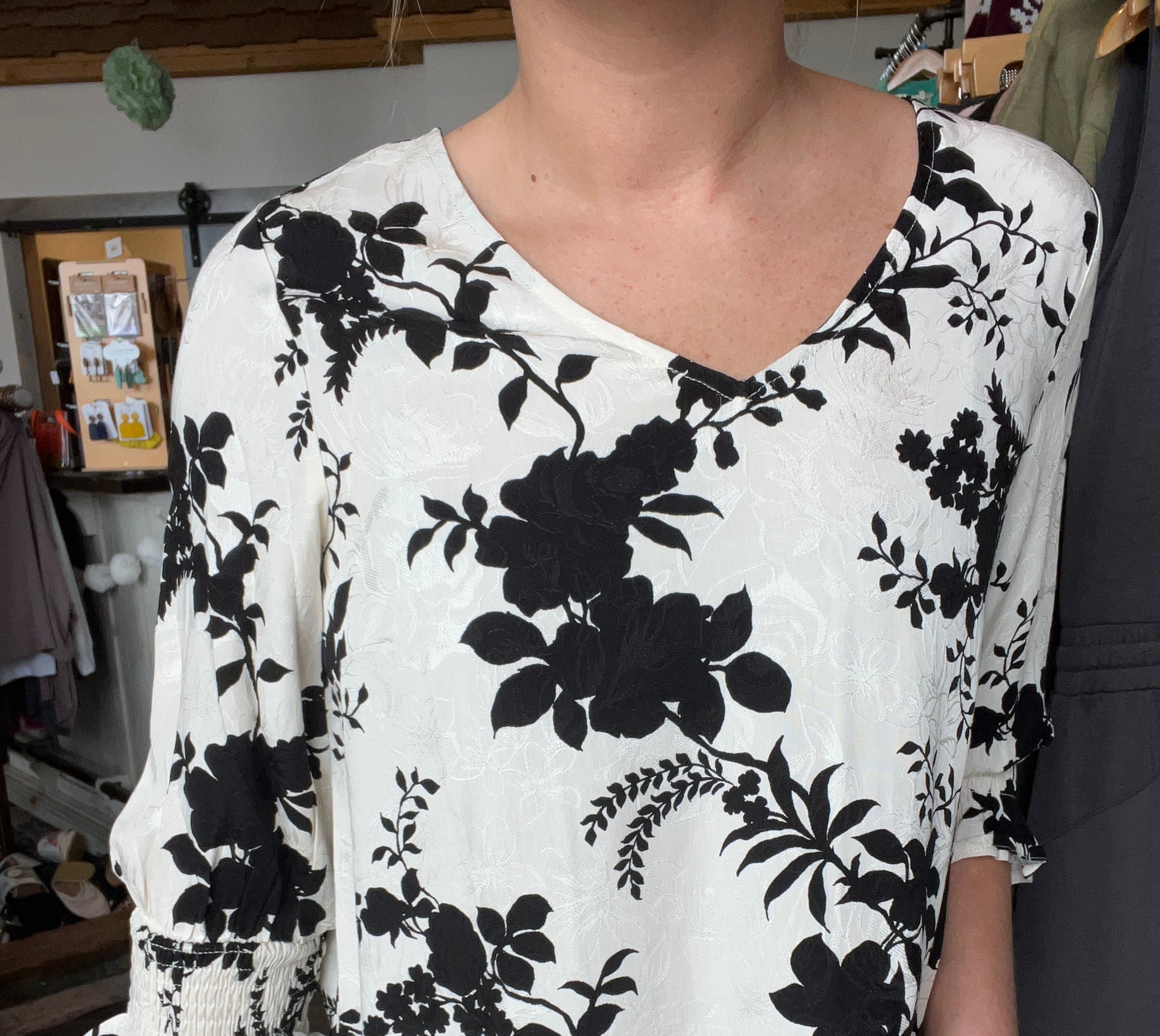 Bea Floral Blouse-Short Sleeves-The Funky Zebra Ames-The Funky Zebra Ames, Women's Fashion Boutique in Ames, Iowa