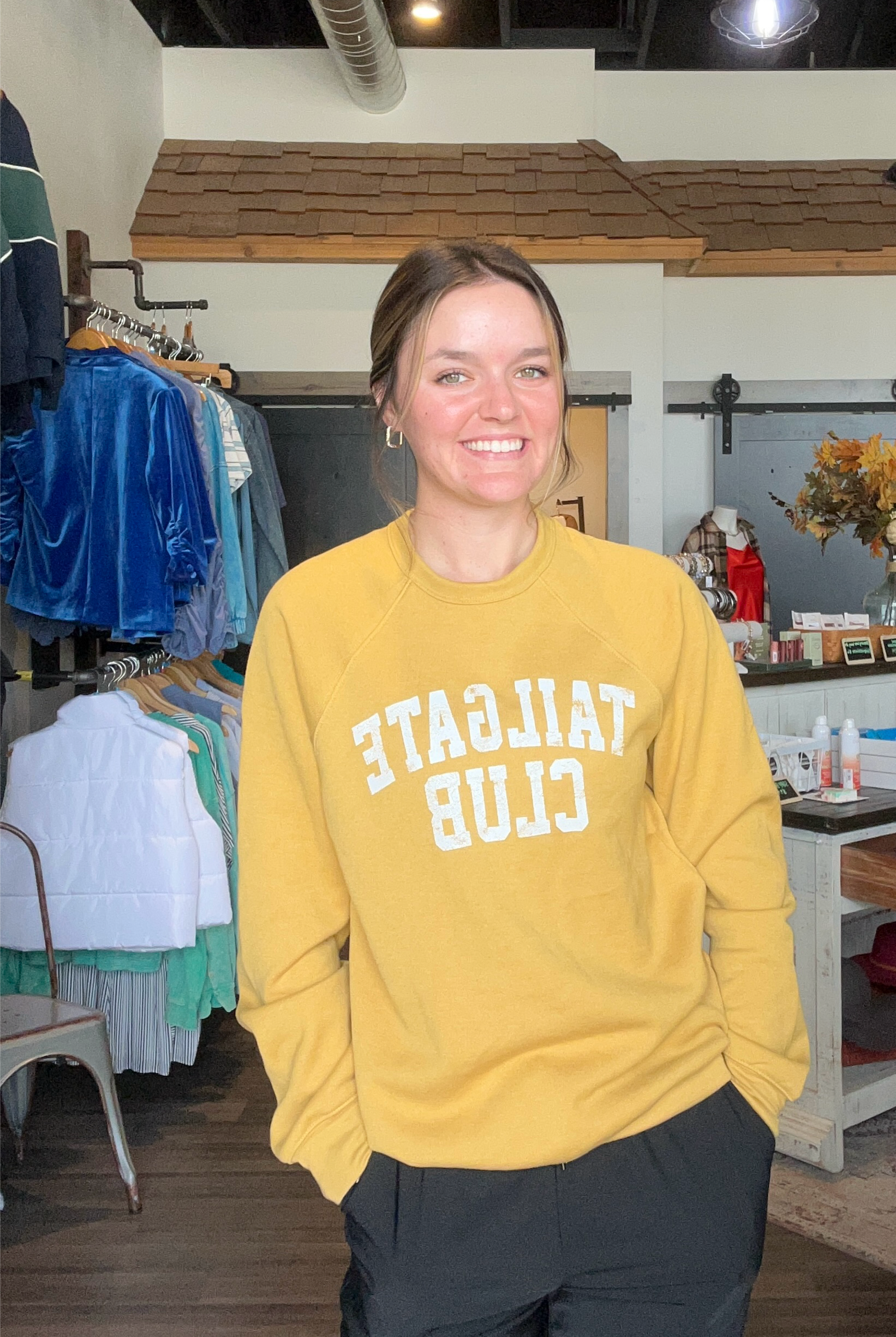 Tailgate Club Sweatshirt-Kissed Apparel-The Funky Zebra Ames, Women's Fashion Boutique in Ames, Iowa