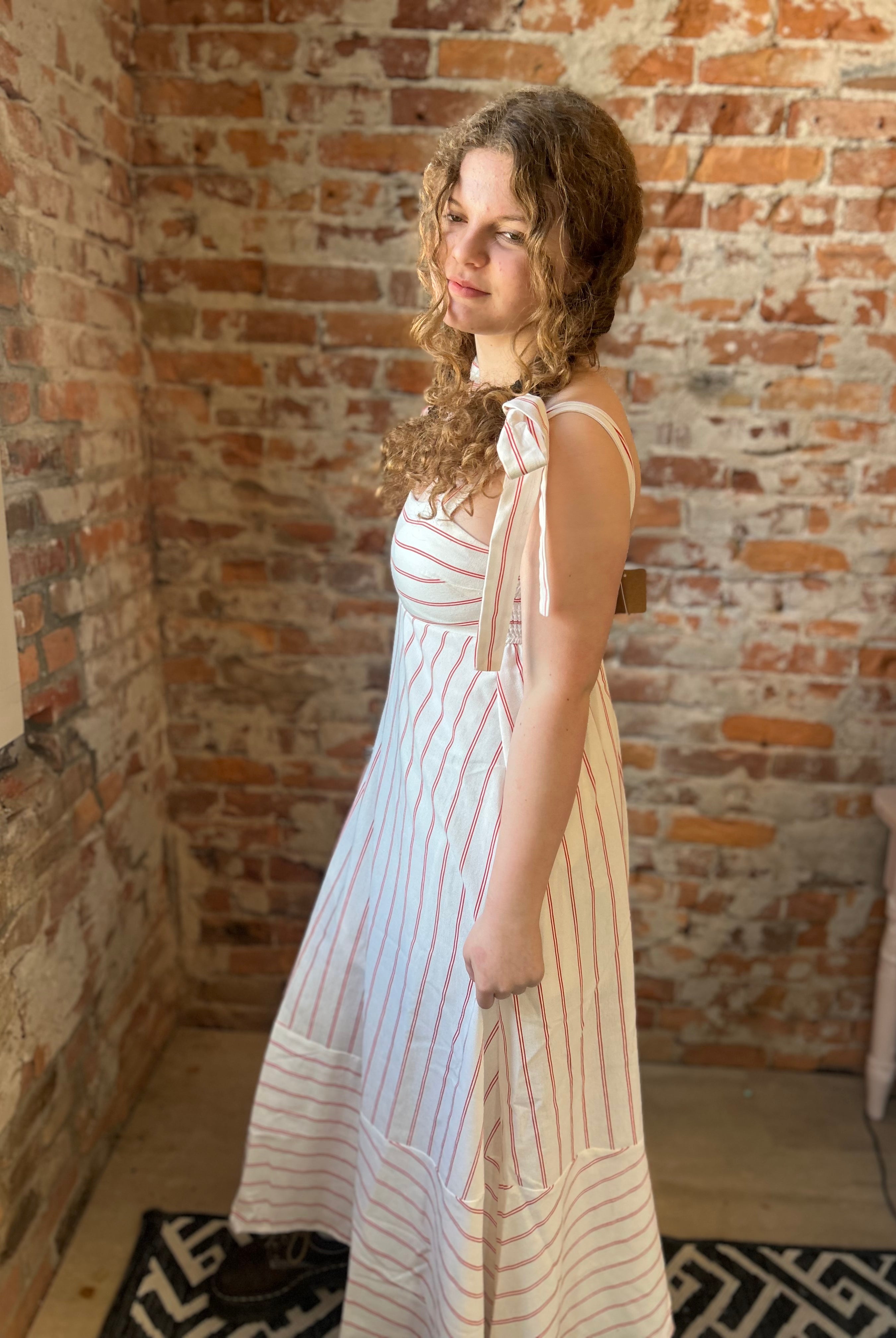 Ellen Tie Strap Midi Dress-Dresses-Blu Pepper-The Funky Zebra Ames, Women's Fashion Boutique in Ames, Iowa