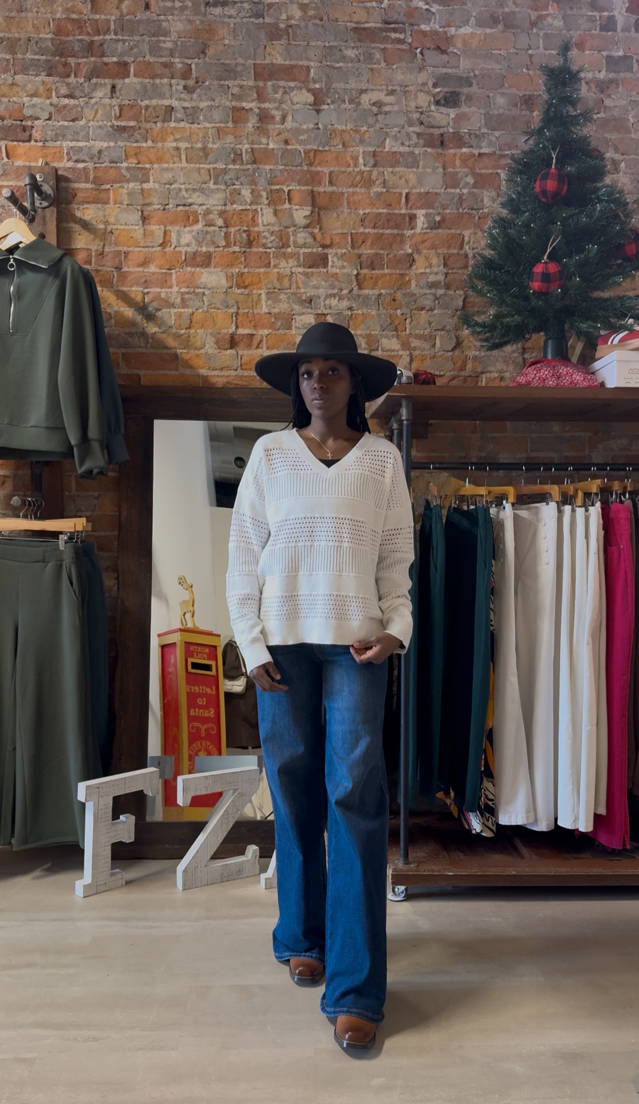 Presley Pointelle Sweater-apparel-Staccato-The Funky Zebra Ames, Women's Fashion Boutique in Ames, Iowa