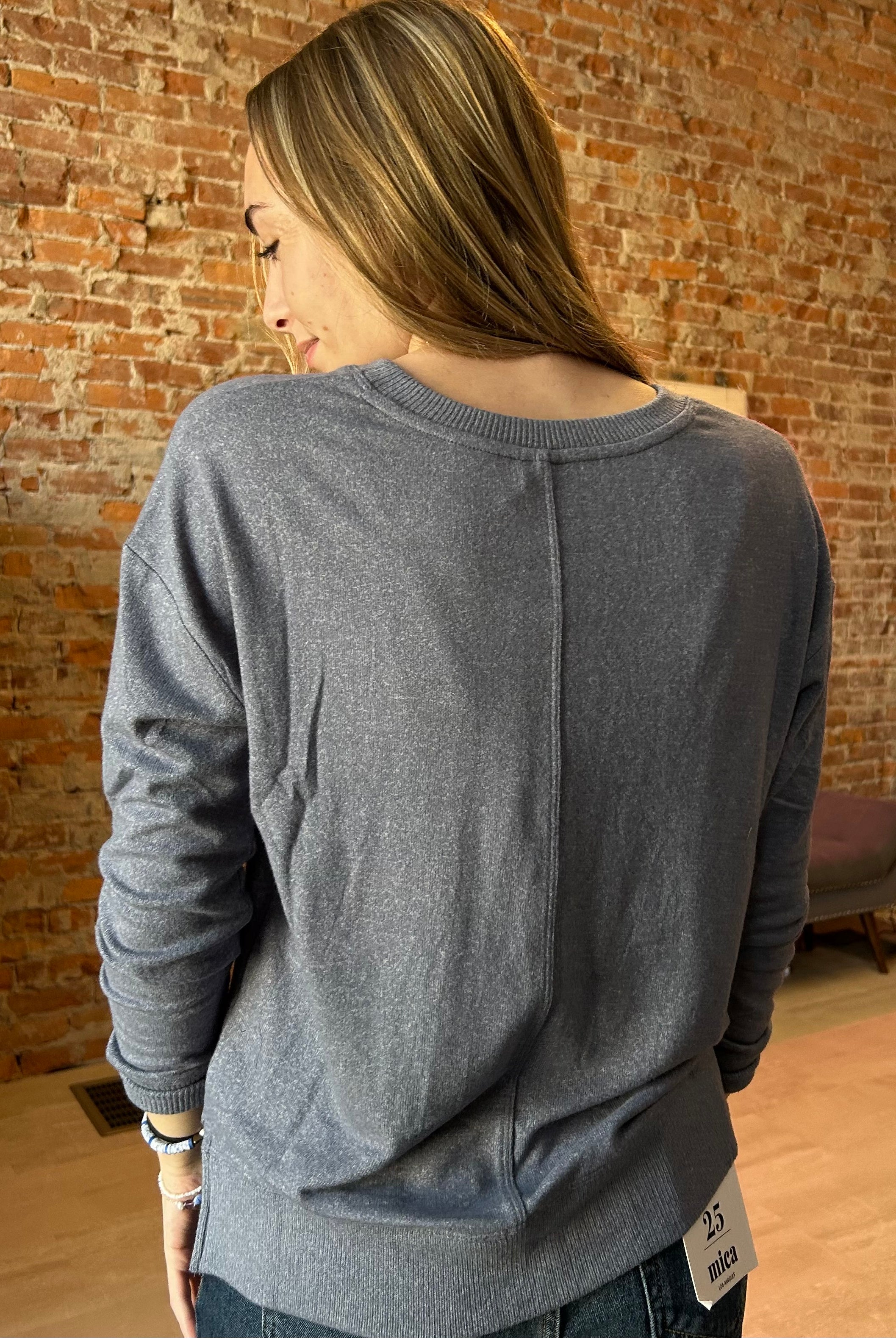 Marlys Round Neck Pullover-Long Sleeves-Be Cool-The Funky Zebra Ames, Women's Fashion Boutique in Ames, Iowa