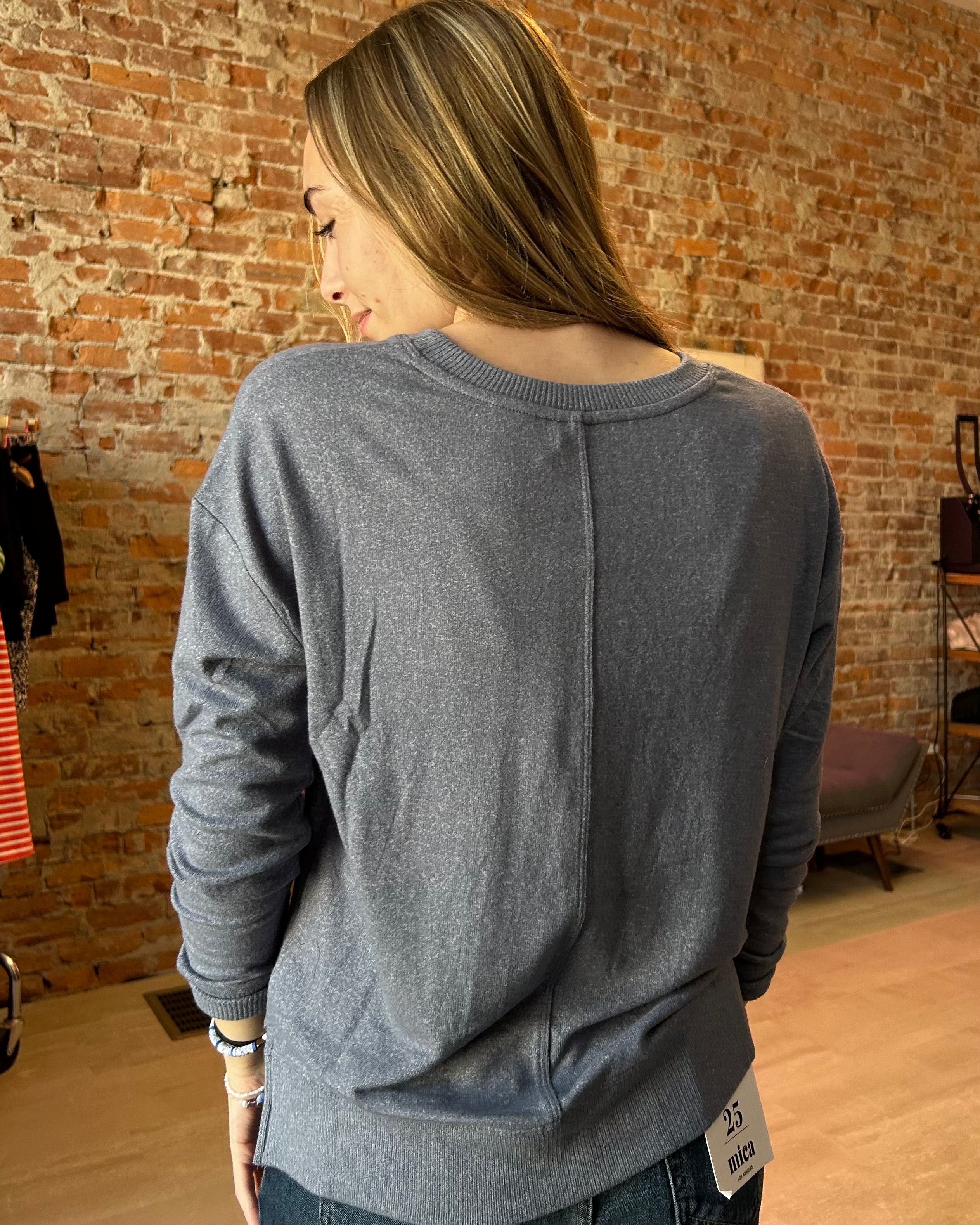 Marlys Round Neck Pullover-Long Sleeves-Be Cool-The Funky Zebra Ames, Women's Fashion Boutique in Ames, Iowa