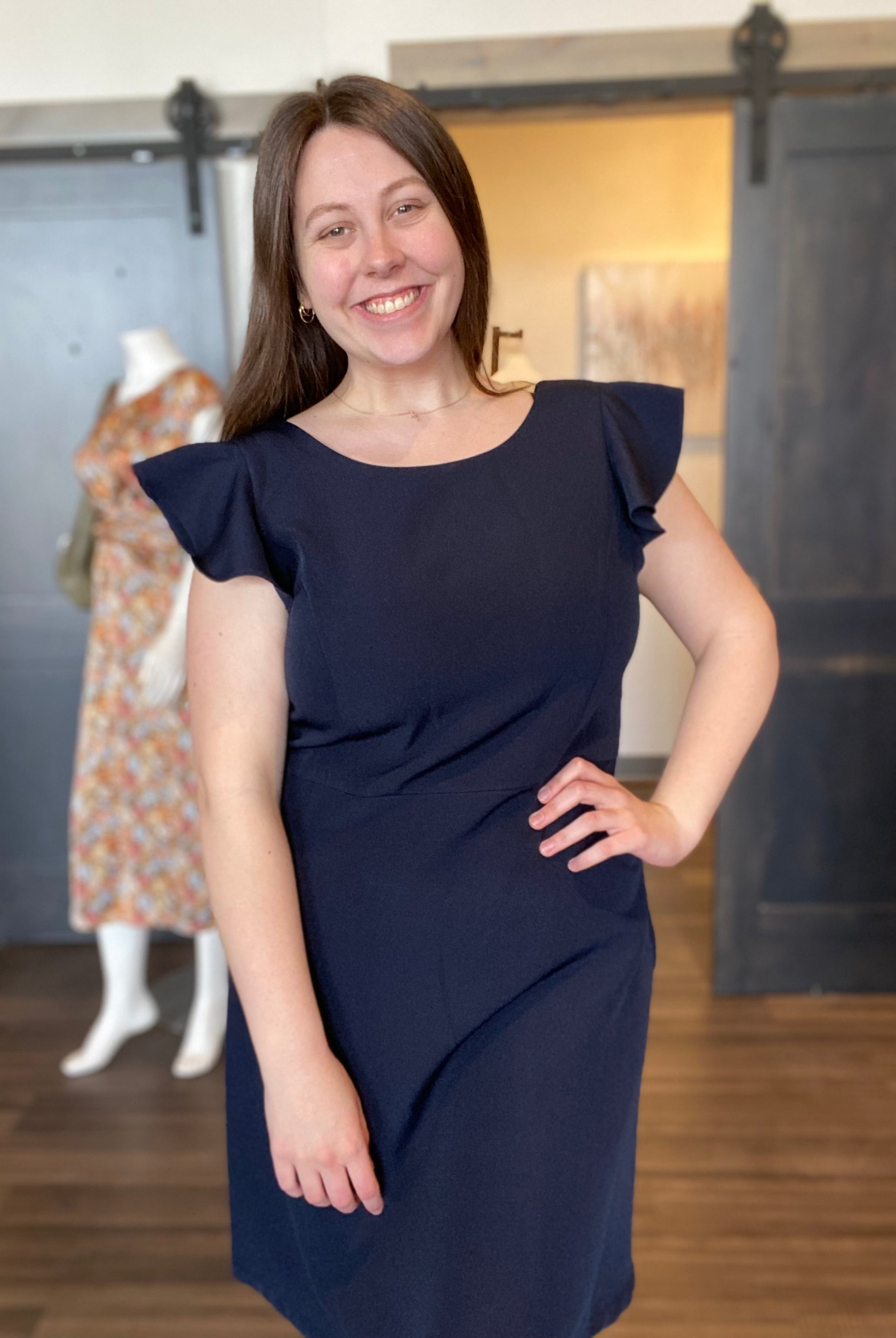 CL Gina Dress Navy-The Funky Zebra Ames-The Funky Zebra Ames, Women's Fashion Boutique in Ames, Iowa