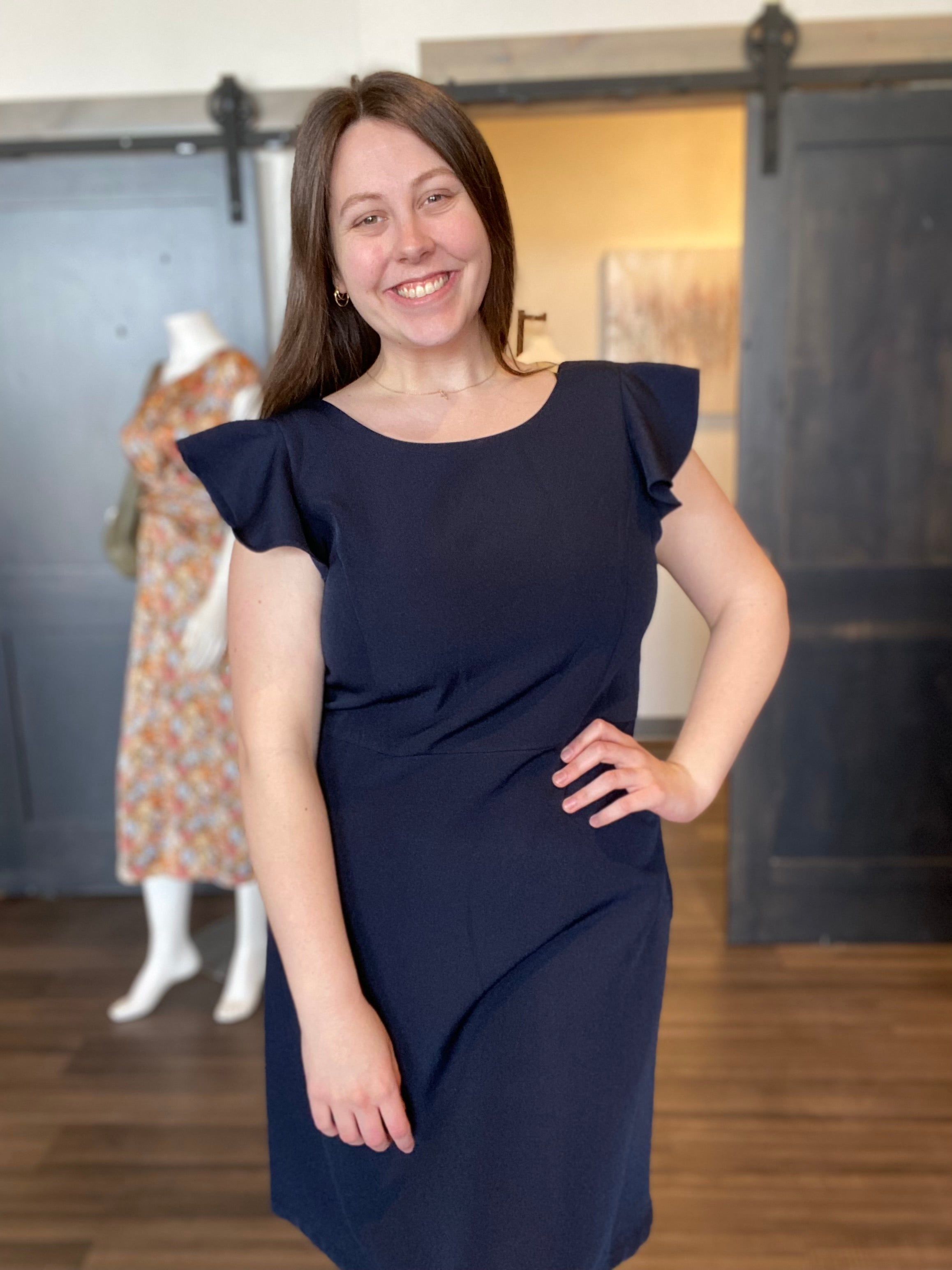 CL Gina Dress Navy-The Funky Zebra Ames-The Funky Zebra Ames, Women's Fashion Boutique in Ames, Iowa