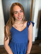Sierra Blue Dress-Molly Bracken-The Funky Zebra Ames, Women's Fashion Boutique in Ames, Iowa