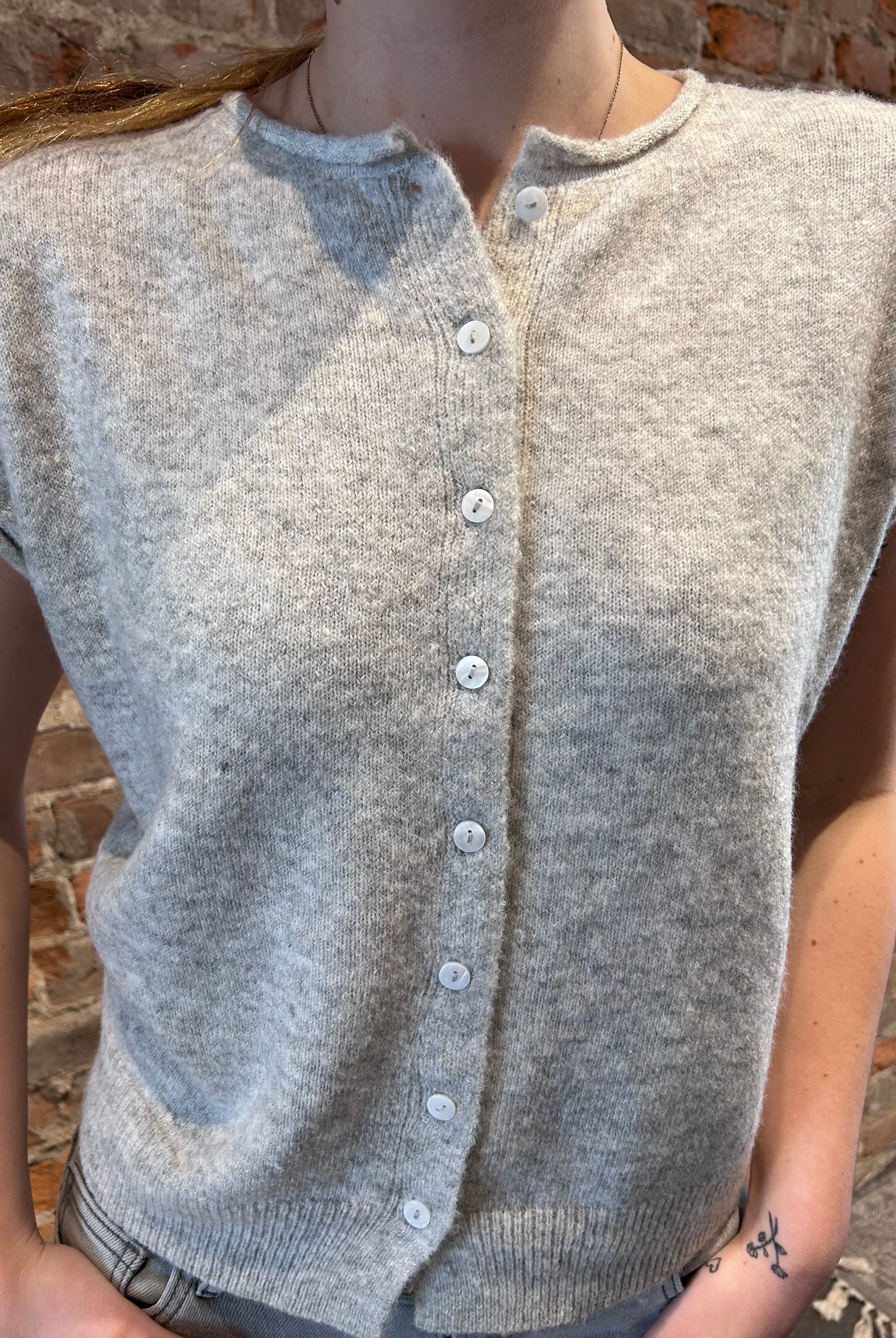 Hadley Heather Gray Button Up Sweater-Cardigans-Blu Pepper-The Funky Zebra Ames, Women's Fashion Boutique in Ames, Iowa