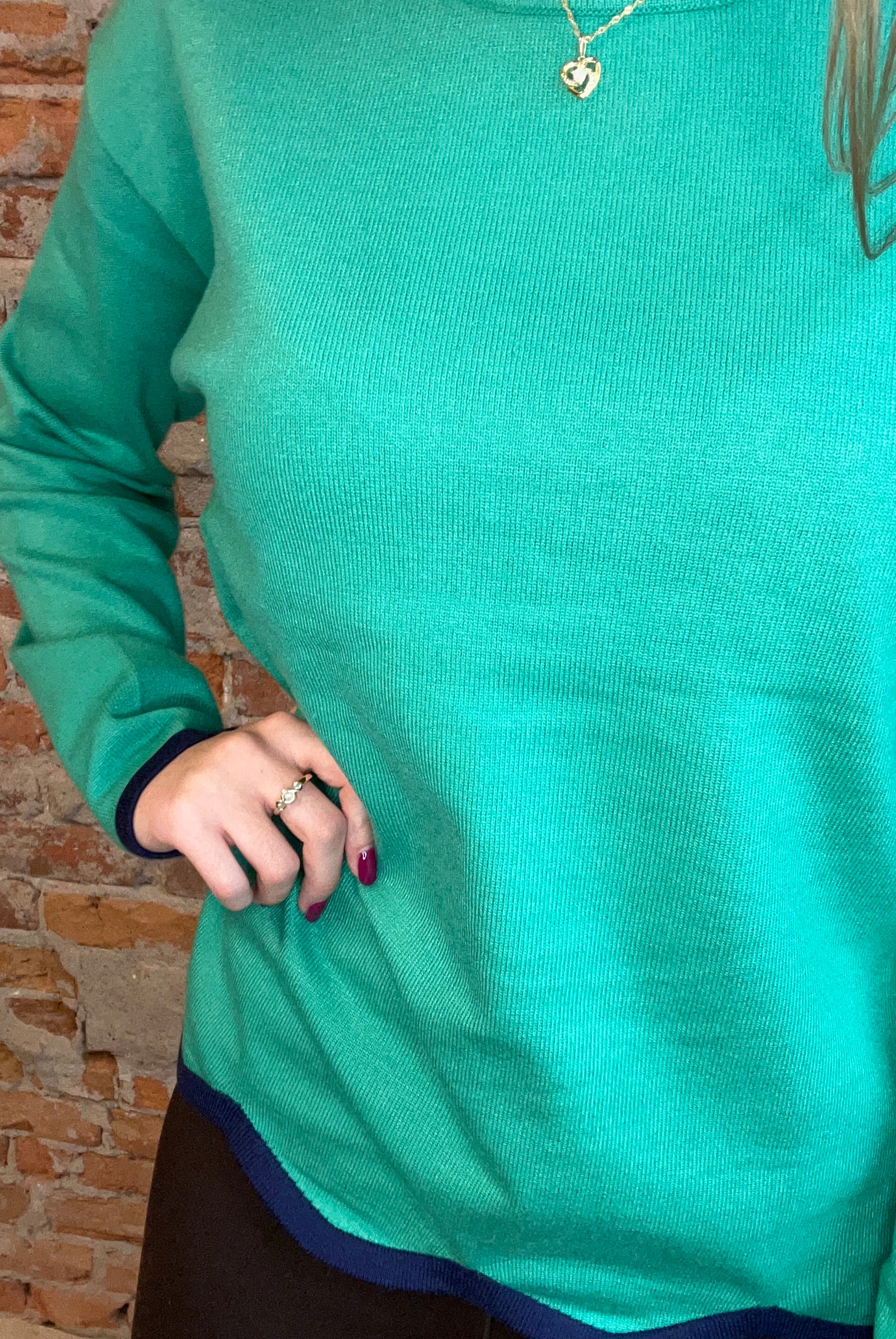 Briana Scalloped Sweater-apparel-Staccato-The Funky Zebra Ames, Women's Fashion Boutique in Ames, Iowa