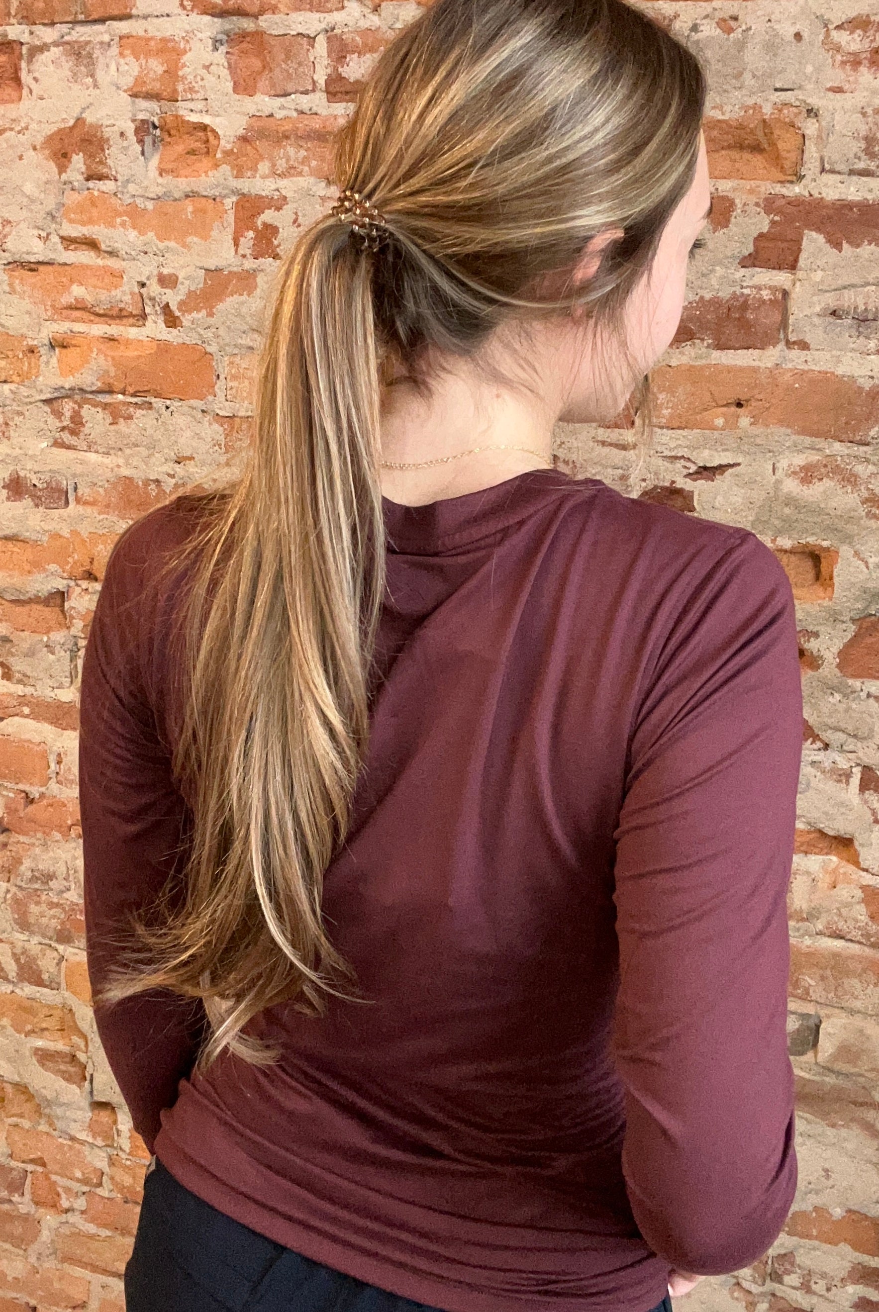 Varsity Merlot Long Sleeve-Storm Creek-The Funky Zebra Ames, Women's Fashion Boutique in Ames, Iowa