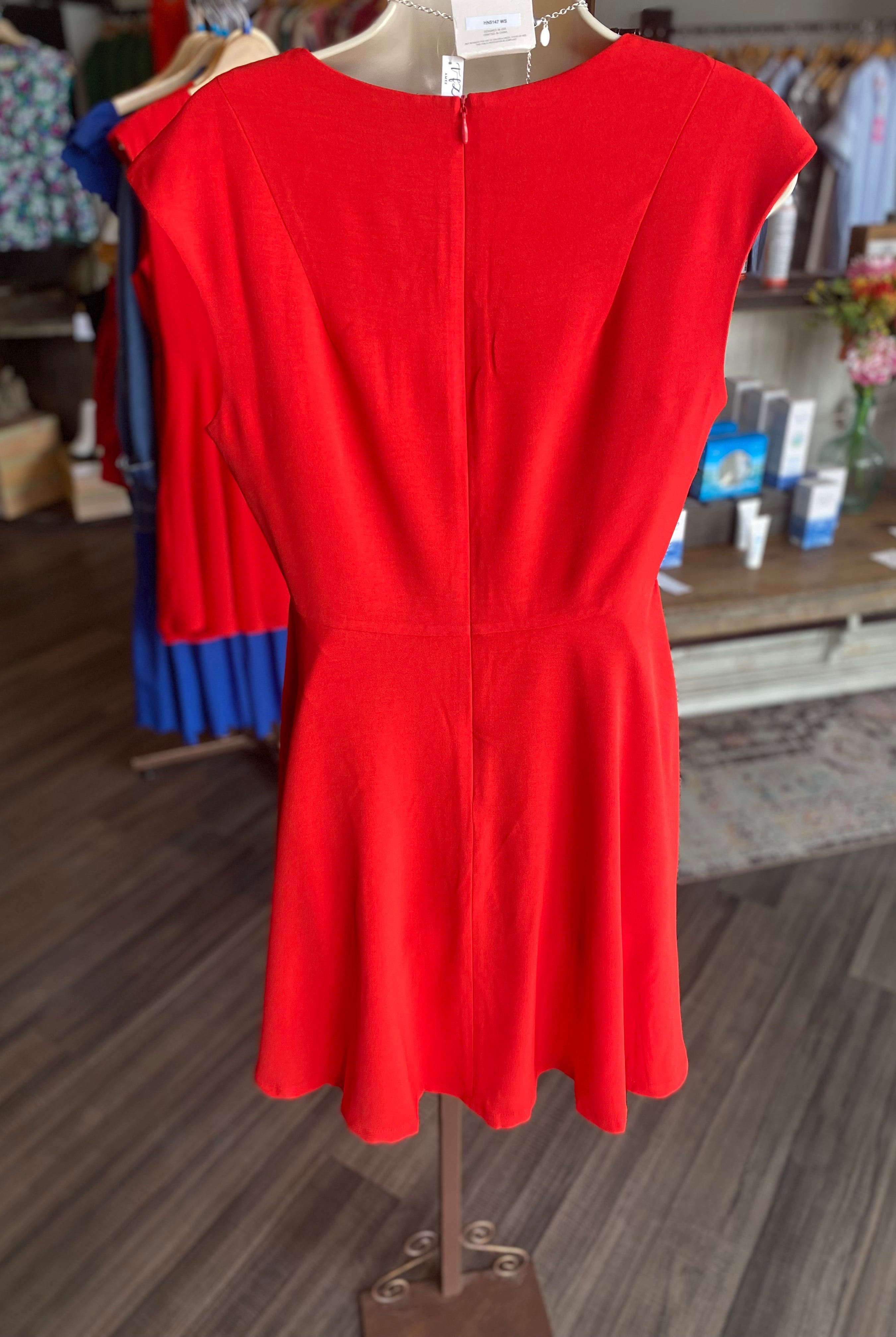Diana Red Dress-The Funky Zebra Ames-The Funky Zebra Ames, Women's Fashion Boutique in Ames, Iowa
