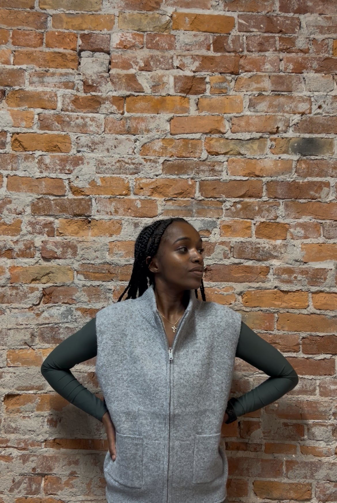 Raya Zip Up Sweater Vest-apparel-Staccato-The Funky Zebra Ames, Women's Fashion Boutique in Ames, Iowa