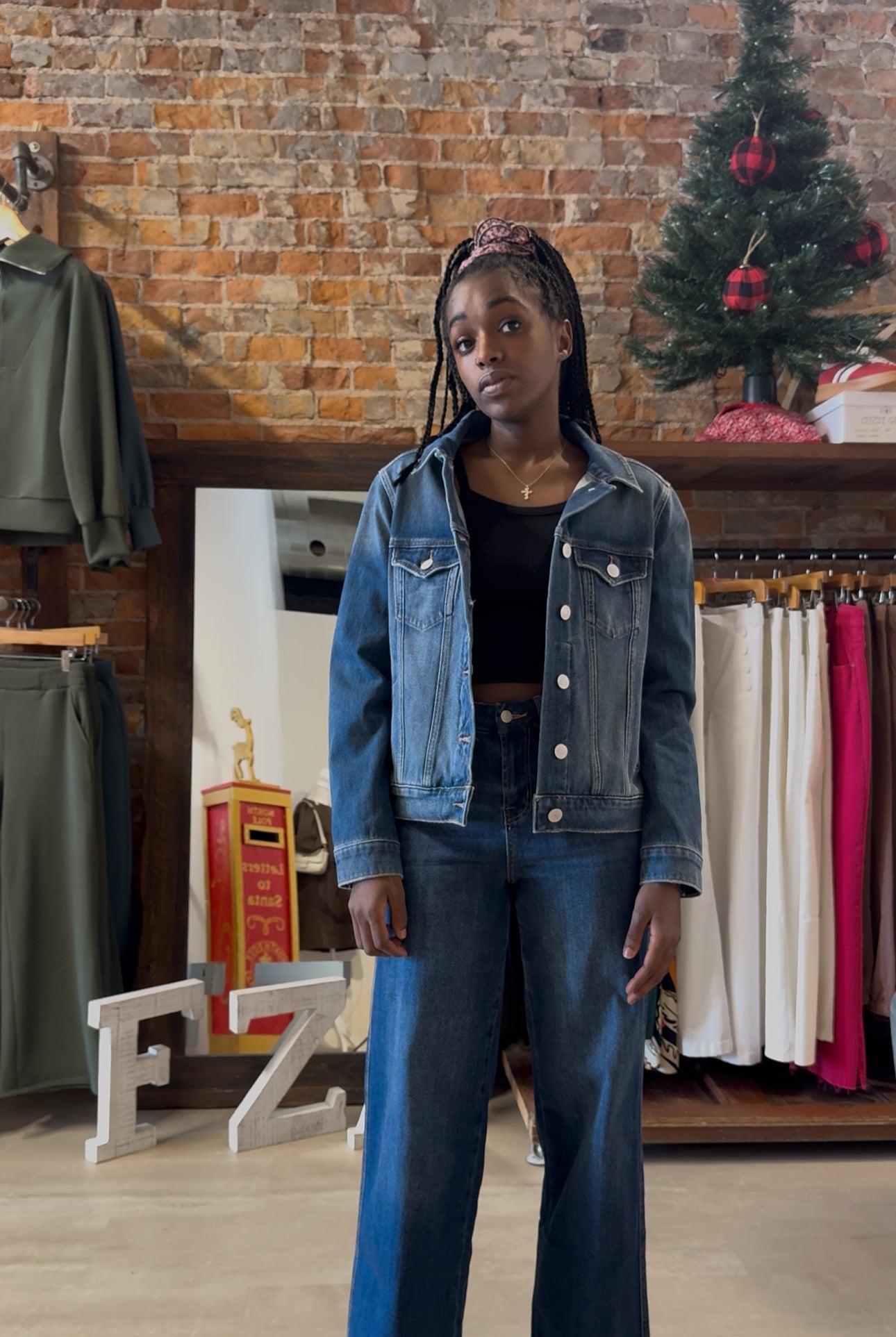 Kiara Denim Jacket-Jackets-The Funky Zebra Ames-The Funky Zebra Ames, Women's Fashion Boutique in Ames, Iowa