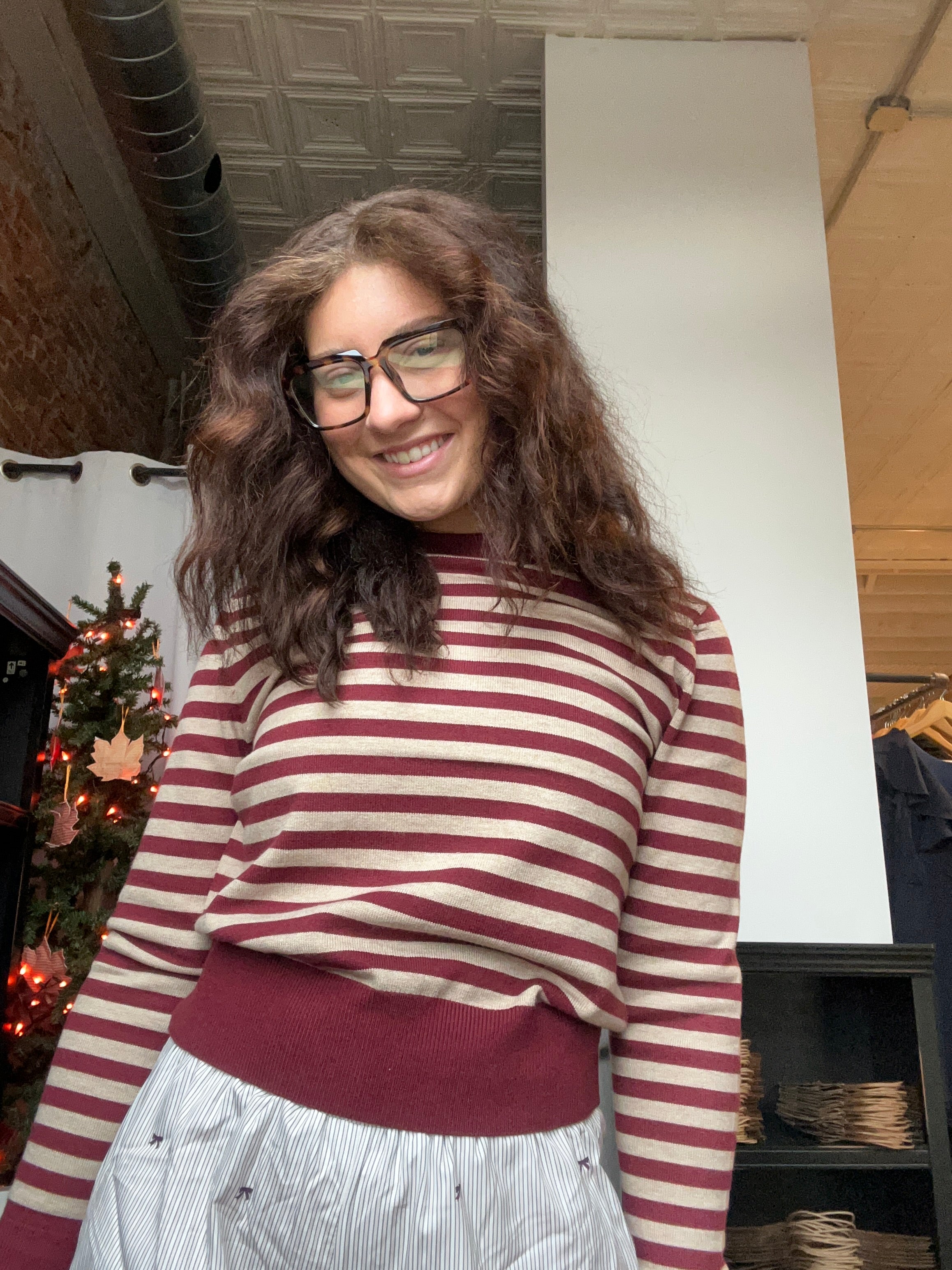 Clara Striped Sweater-apparel-Be Cool-The Funky Zebra Ames, Women's Fashion Boutique in Ames, Iowa