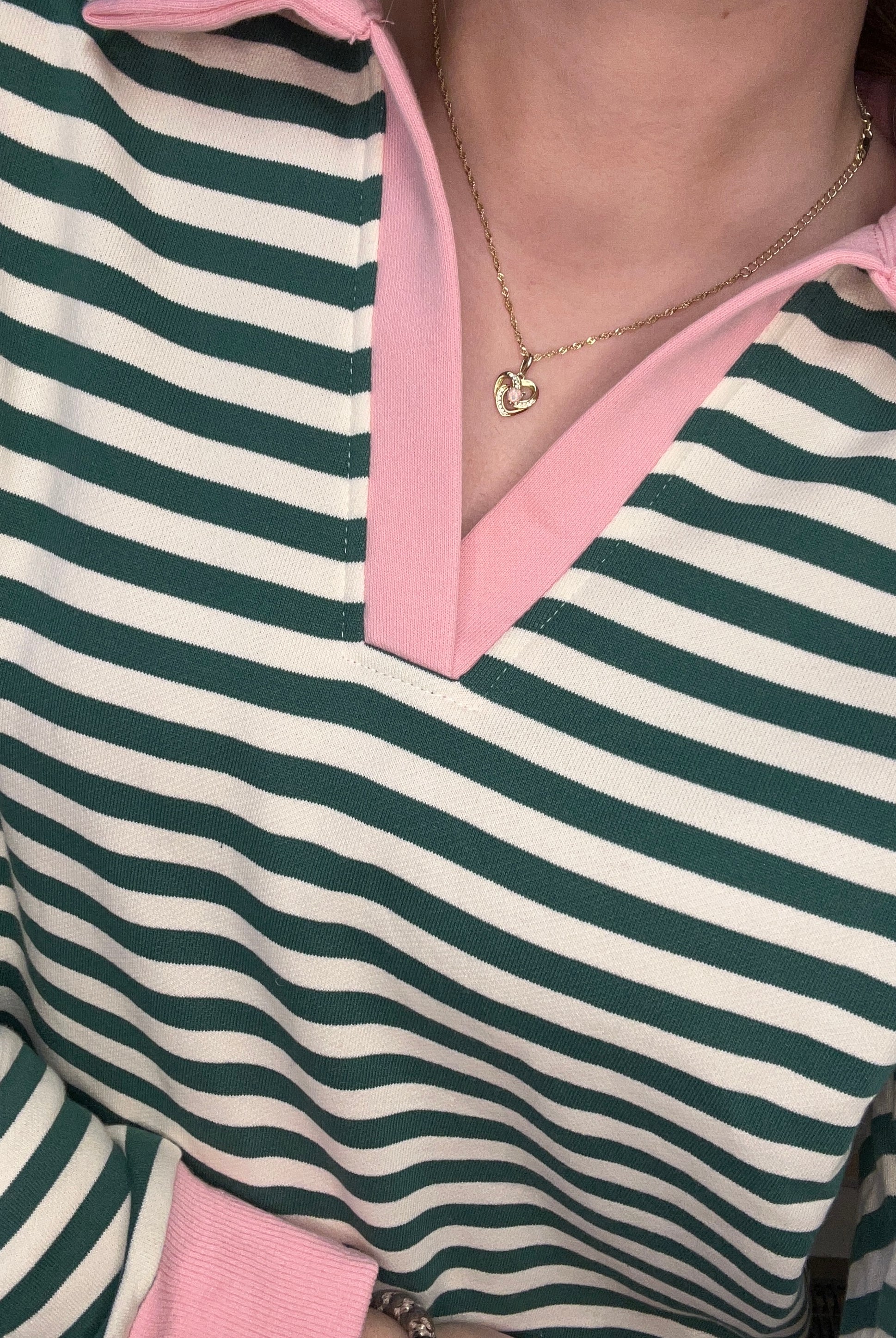 Taitlyn Green & Pink Top-Long Sleeves-Staccato-The Funky Zebra Ames, Women's Fashion Boutique in Ames, Iowa