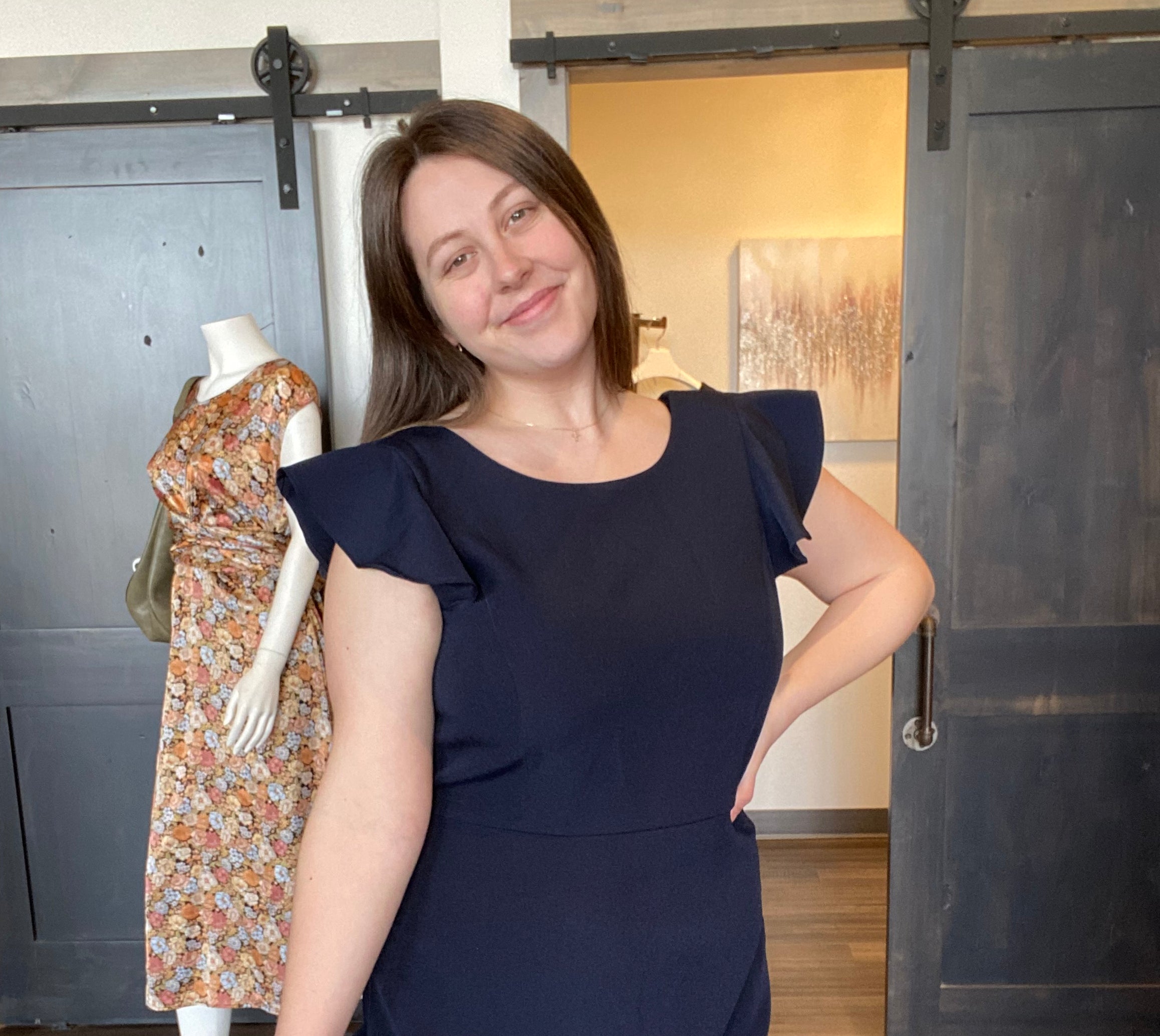 CL Gina Dress Navy-The Funky Zebra Ames-The Funky Zebra Ames, Women's Fashion Boutique in Ames, Iowa