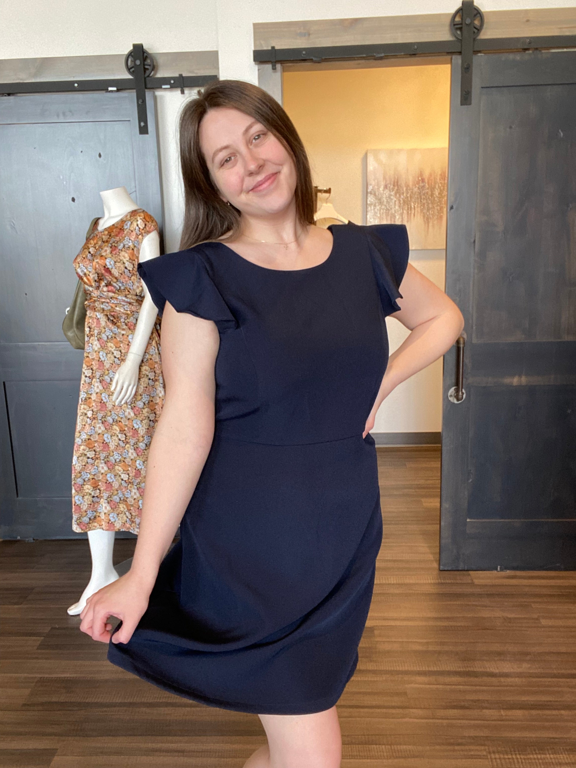 CL Gina Dress Navy-The Funky Zebra Ames-The Funky Zebra Ames, Women's Fashion Boutique in Ames, Iowa