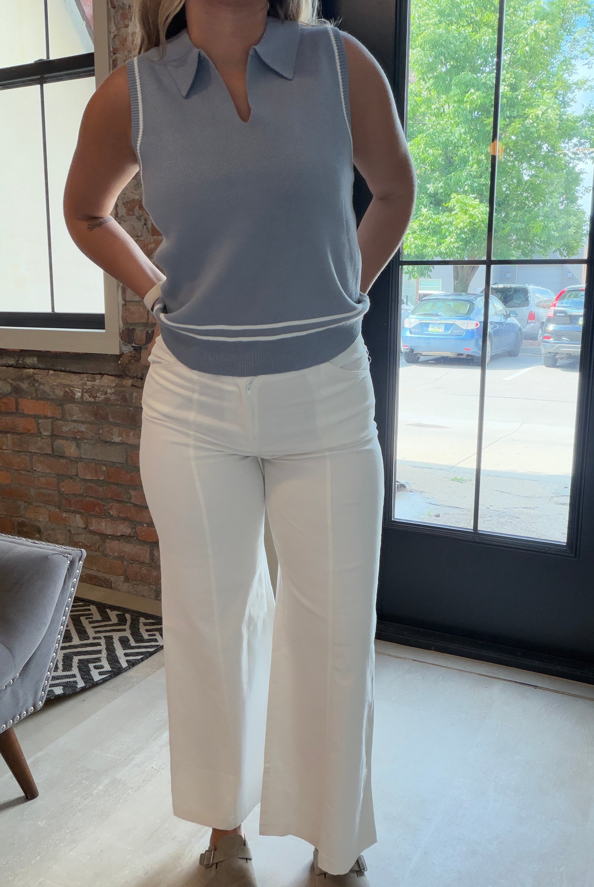 Cadence White Trouser-The Funky Zebra Ames-The Funky Zebra Ames, Women's Fashion Boutique in Ames, Iowa