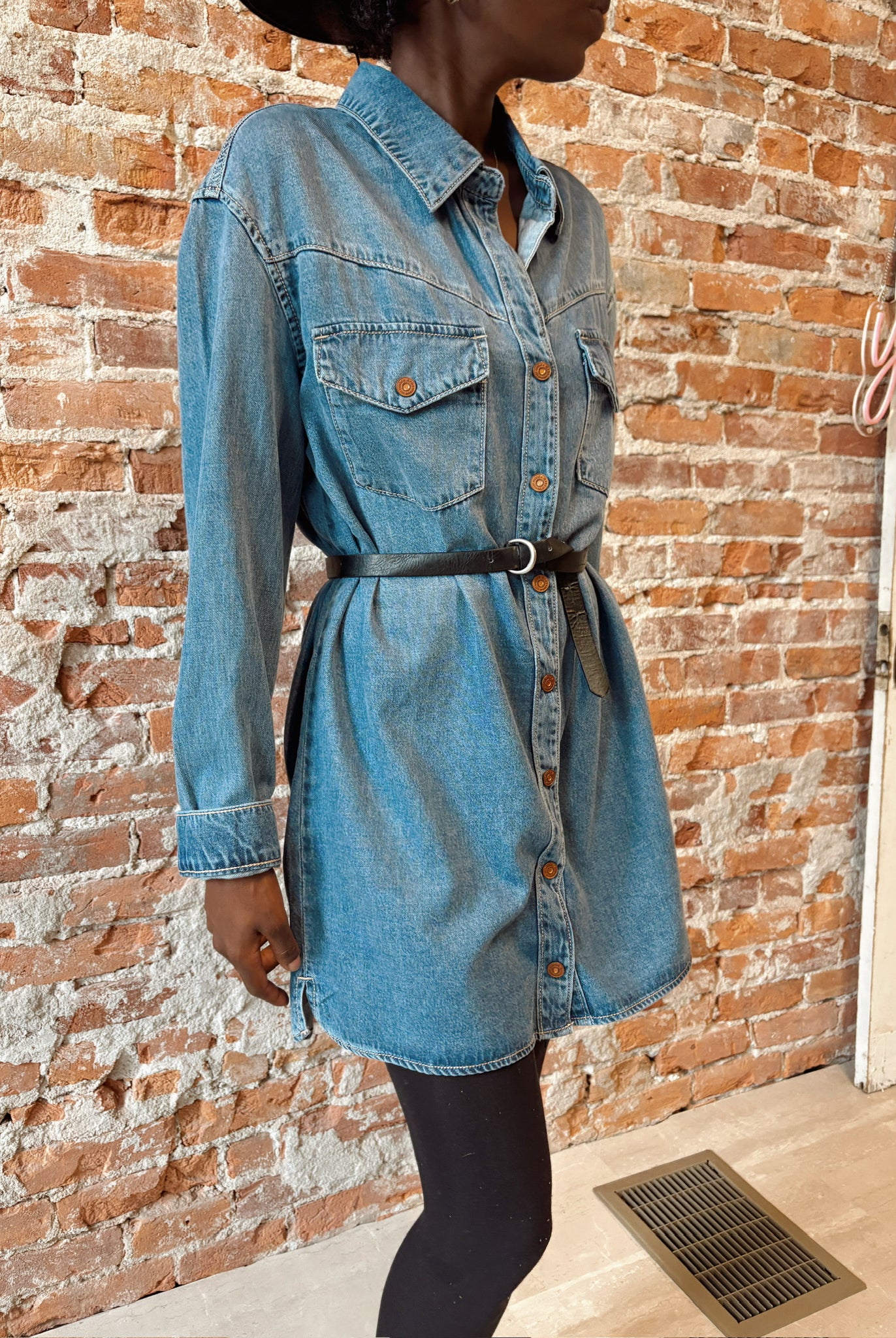Hidden Denim Dress-Dresses-Hidden-The Funky Zebra Ames, Women's Fashion Boutique in Ames, Iowa