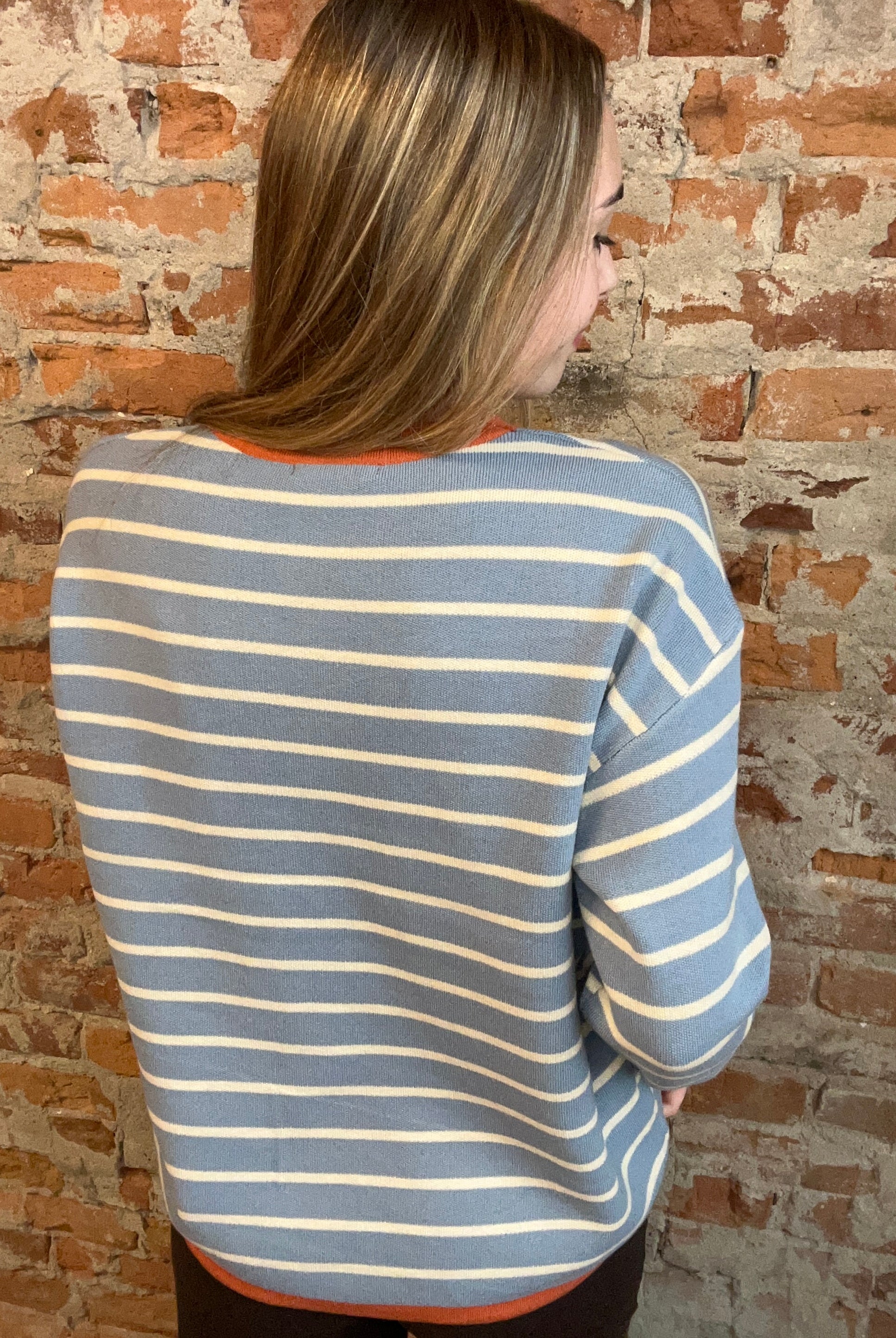 Glenda Striped Pullover-apparel-Staccato-The Funky Zebra Ames, Women's Fashion Boutique in Ames, Iowa