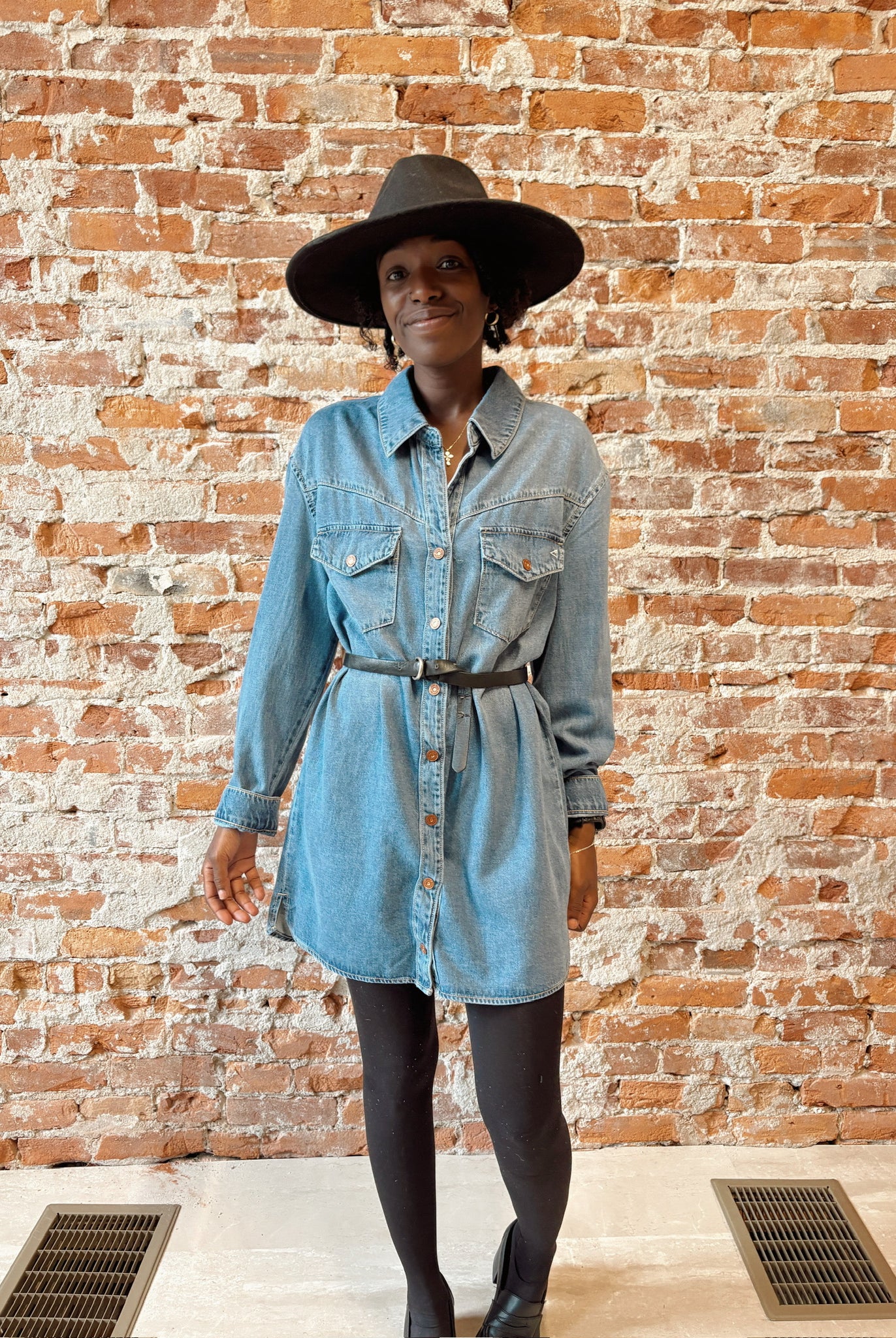 Hidden Denim Dress-Dresses-Hidden-The Funky Zebra Ames, Women's Fashion Boutique in Ames, Iowa