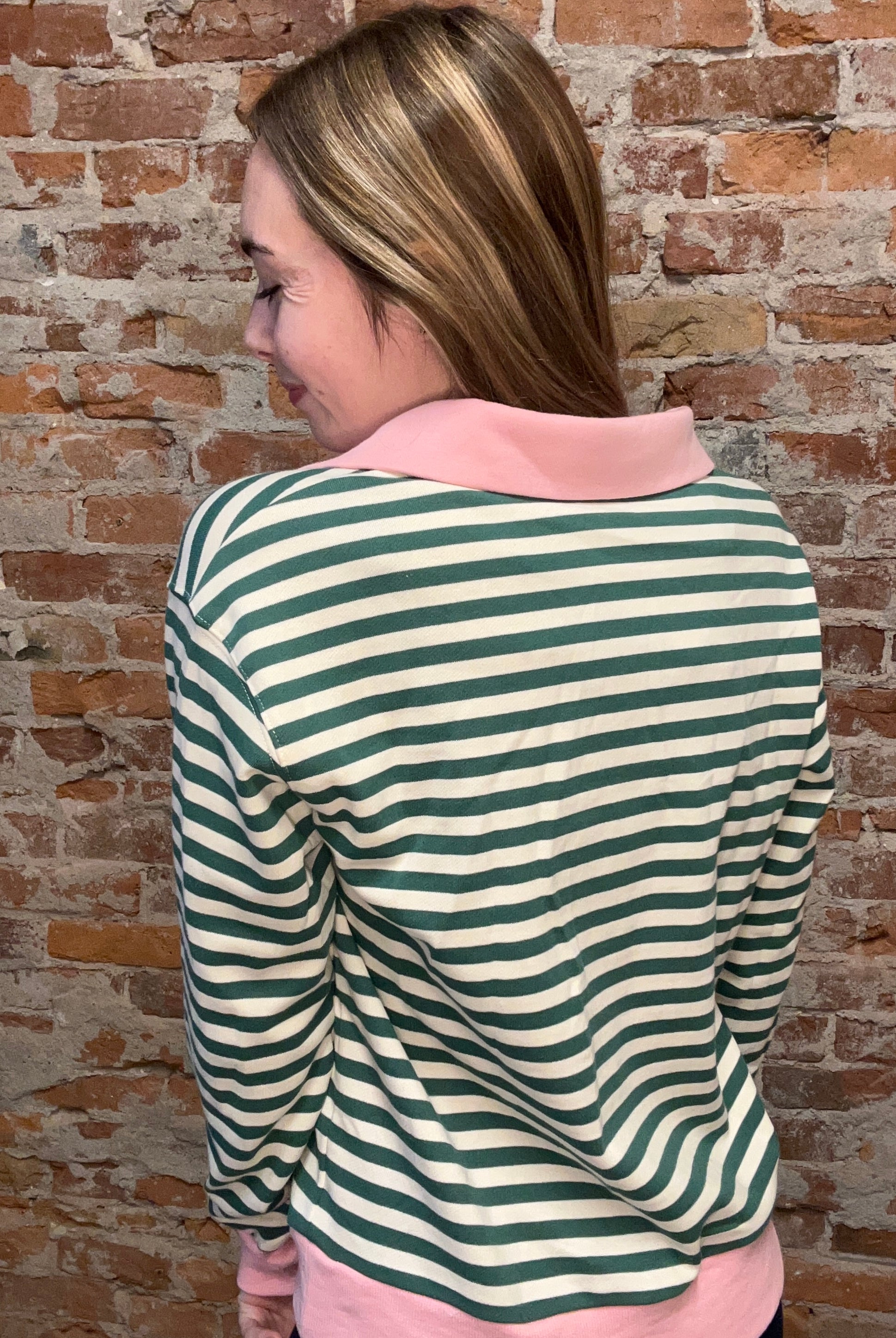 Taitlyn Green & Pink Top-Long Sleeves-Staccato-The Funky Zebra Ames, Women's Fashion Boutique in Ames, Iowa
