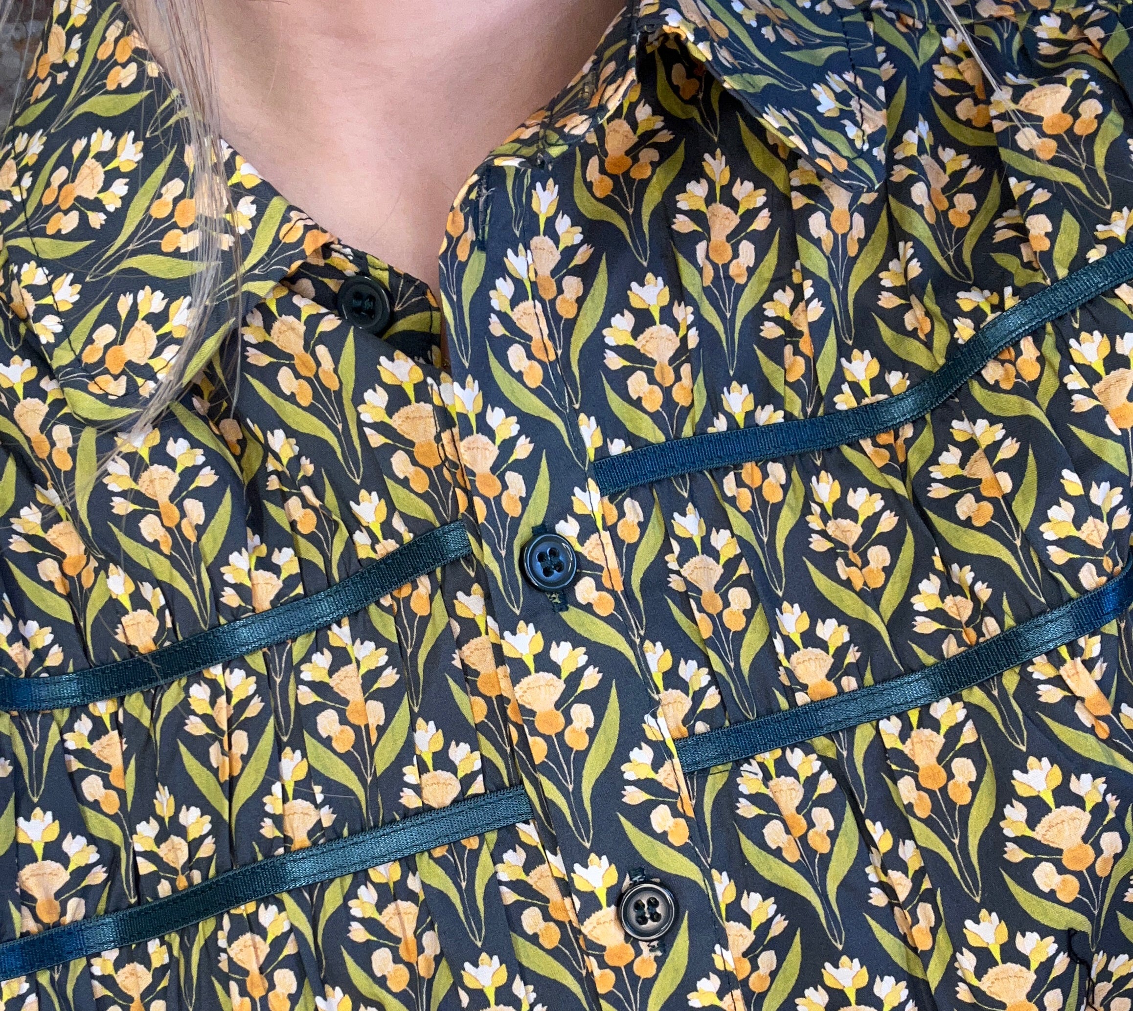 Tina Teal Multicolored Puff Sleeve-Short Sleeves-fate-The Funky Zebra Ames, Women's Fashion Boutique in Ames, Iowa