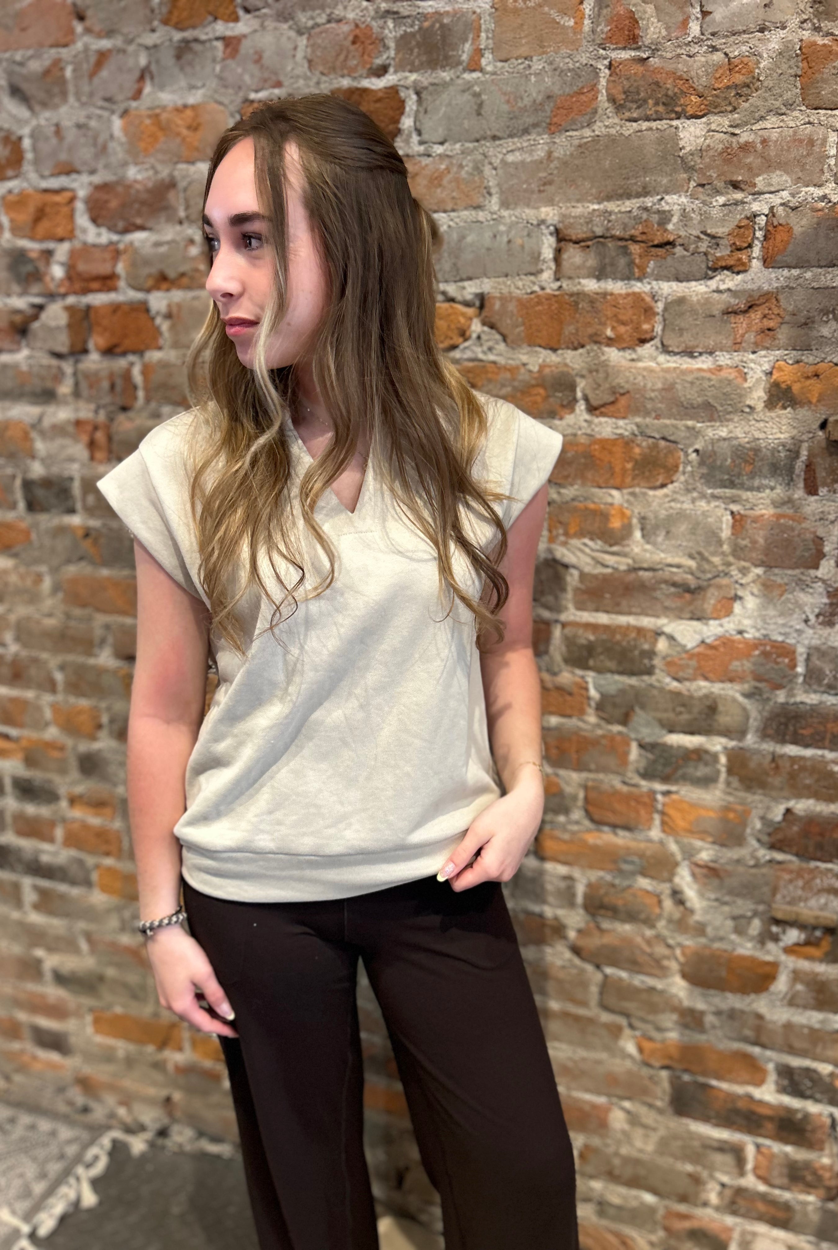 Anne Cap Sleeve Sweatshirt-apparel-Staccato-The Funky Zebra Ames, Women's Fashion Boutique in Ames, Iowa