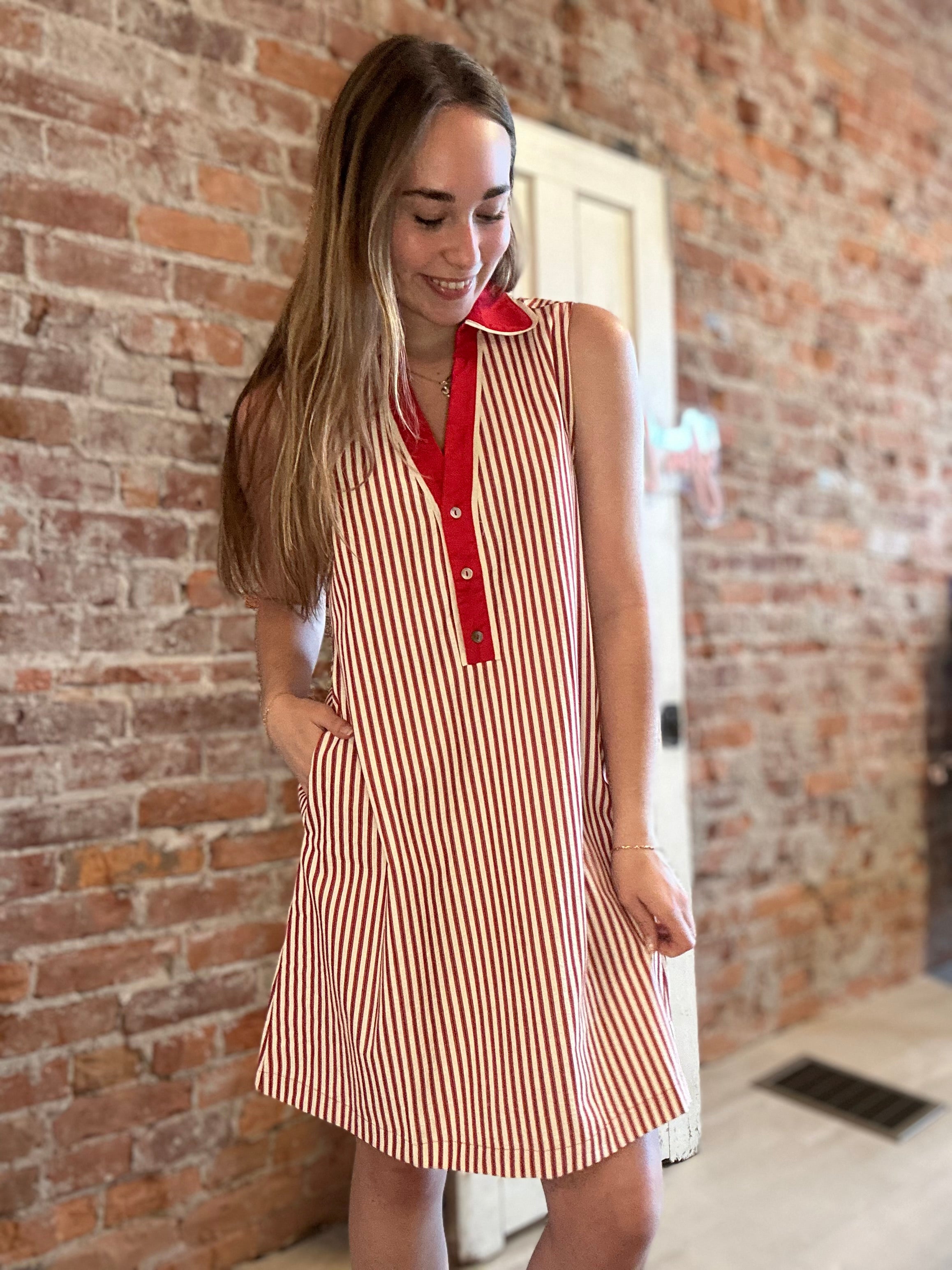 Myra Striped Dress-apparel-Staccato-The Funky Zebra Ames, Women's Fashion Boutique in Ames, Iowa