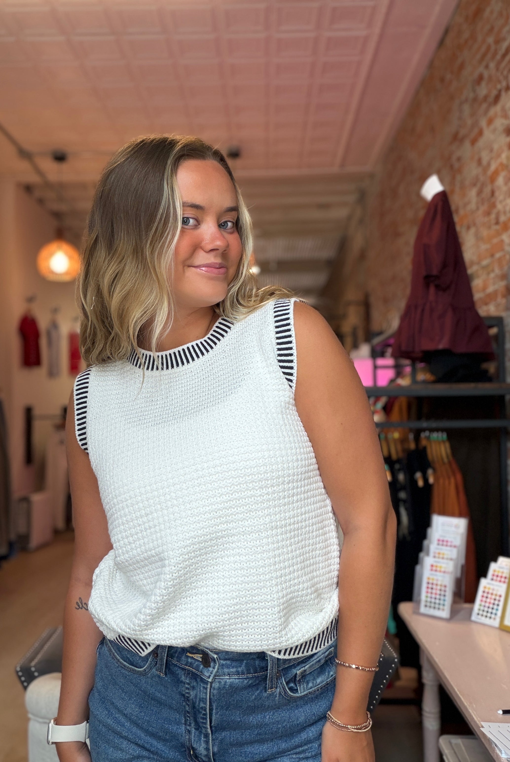 Delaney Ribbed Waffle Sweater-2 Colors-Sweaters-Staccato-The Funky Zebra Ames, Women's Fashion Boutique in Ames, Iowa