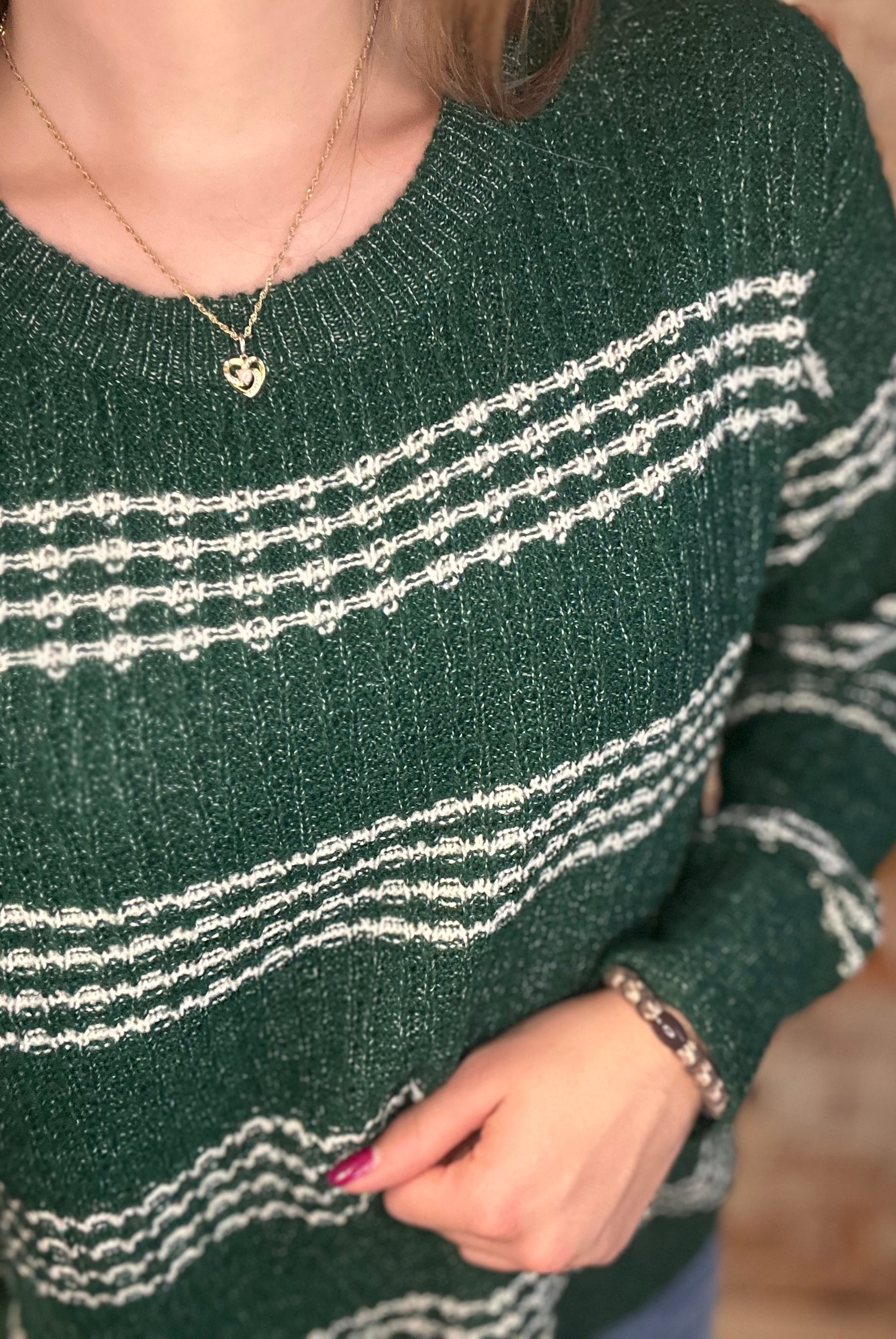 Greeley Striped Sweater-apparel-Staccato-The Funky Zebra Ames, Women's Fashion Boutique in Ames, Iowa