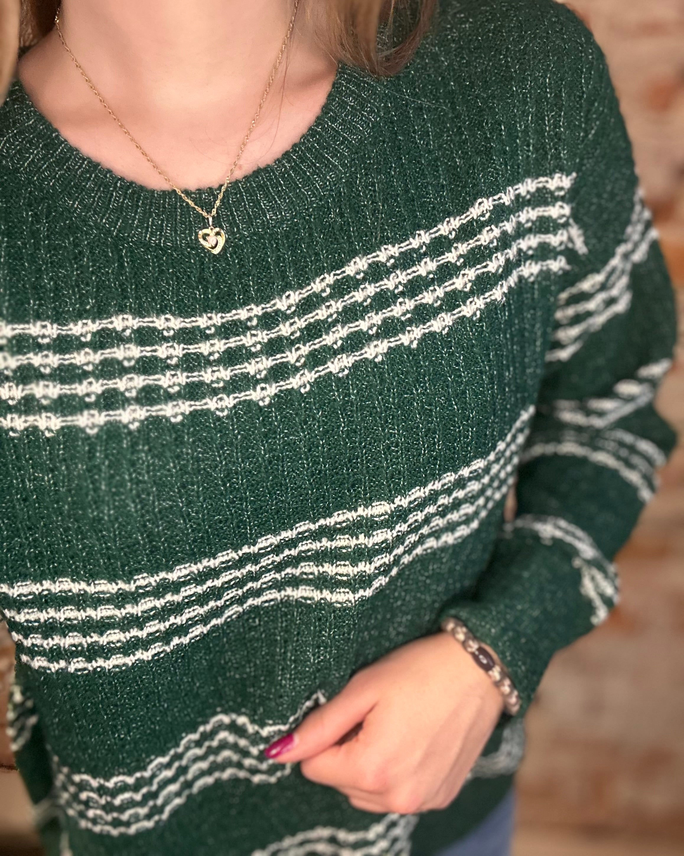 Greeley Striped Sweater-apparel-Staccato-The Funky Zebra Ames, Women's Fashion Boutique in Ames, Iowa