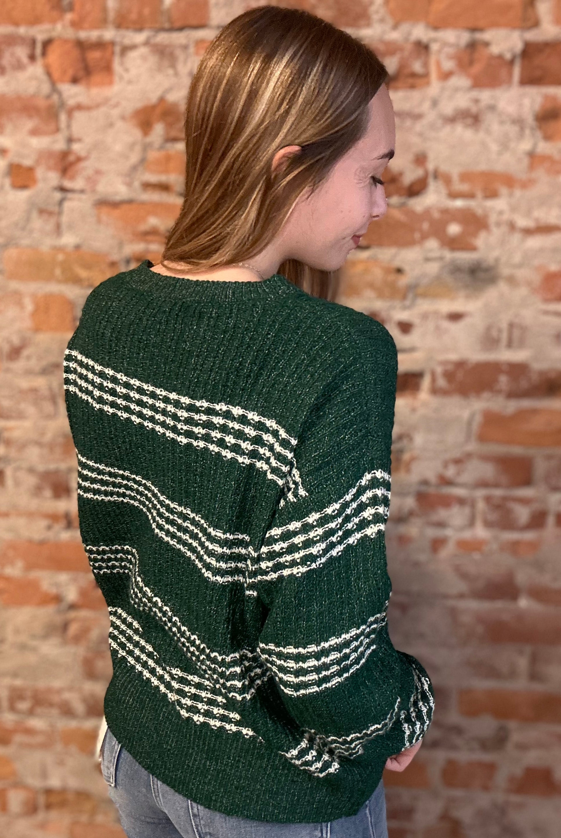 Greeley Striped Sweater-apparel-Staccato-The Funky Zebra Ames, Women's Fashion Boutique in Ames, Iowa