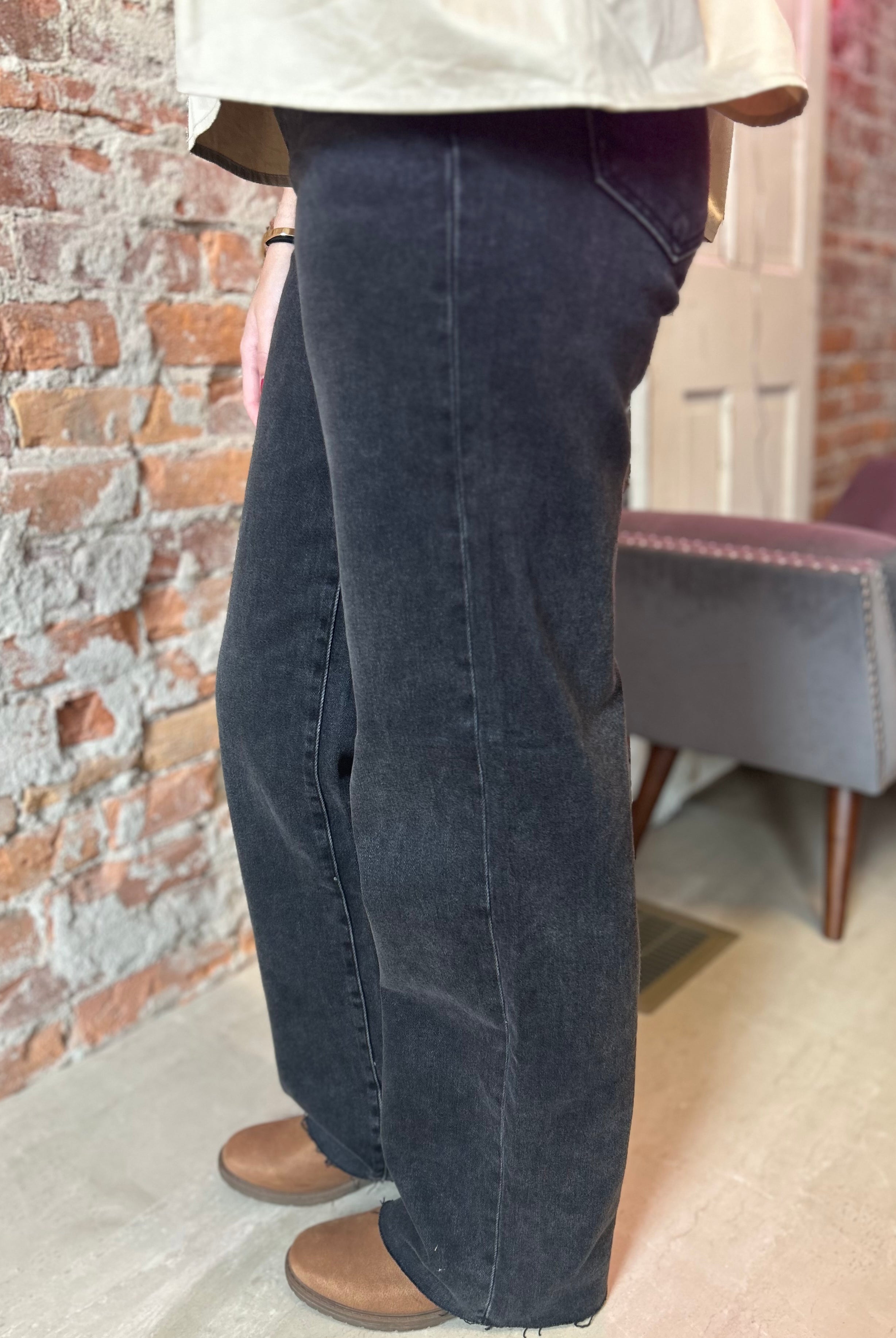 Hidden Dark Gray Jeans-Jeans-Hidden-The Funky Zebra Ames, Women's Fashion Boutique in Ames, Iowa