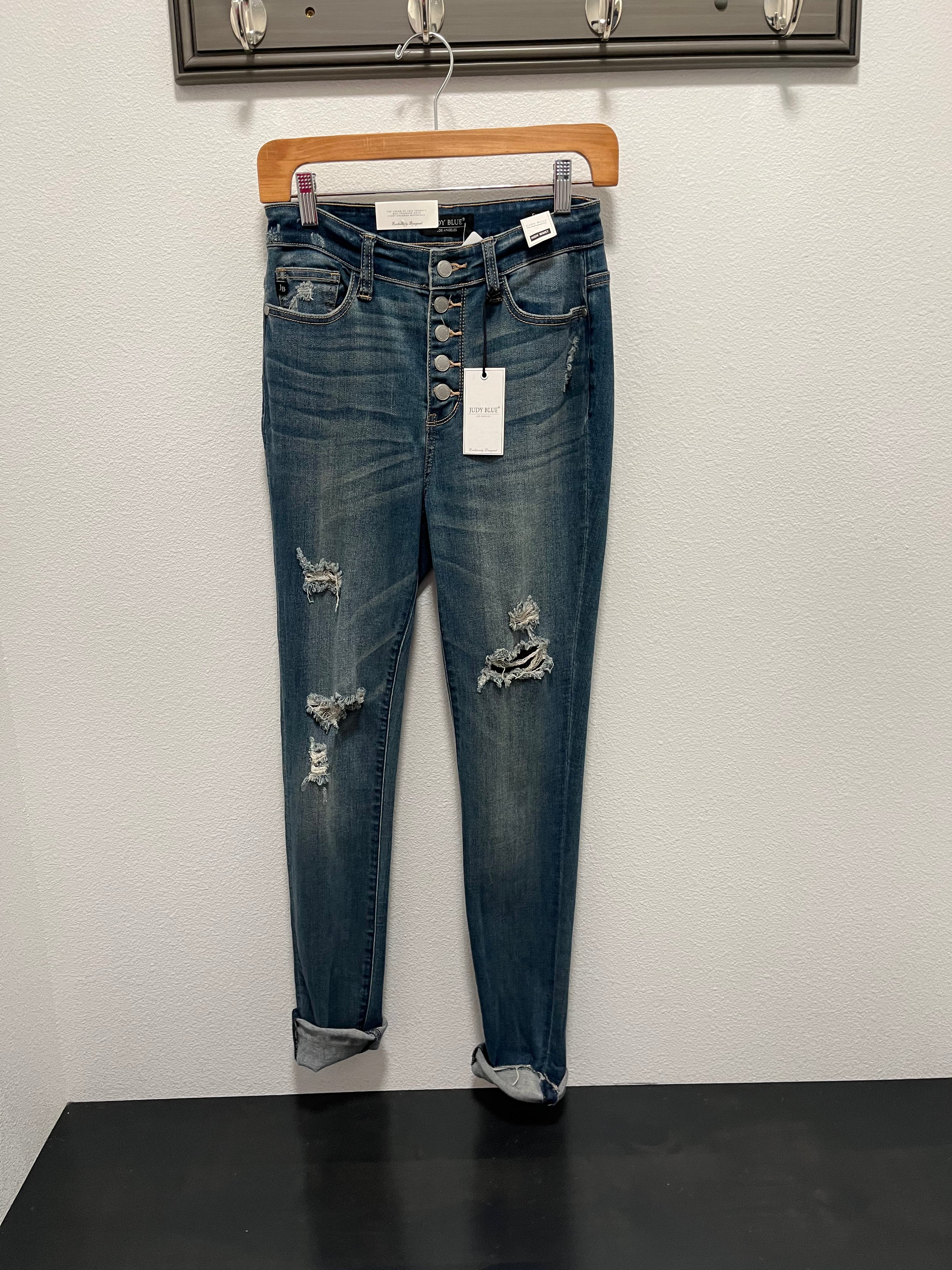 MN Judy Blue Button Fly Cuff-The Funky Zebra Ames-The Funky Zebra Ames, Women's Fashion Boutique in Ames, Iowa