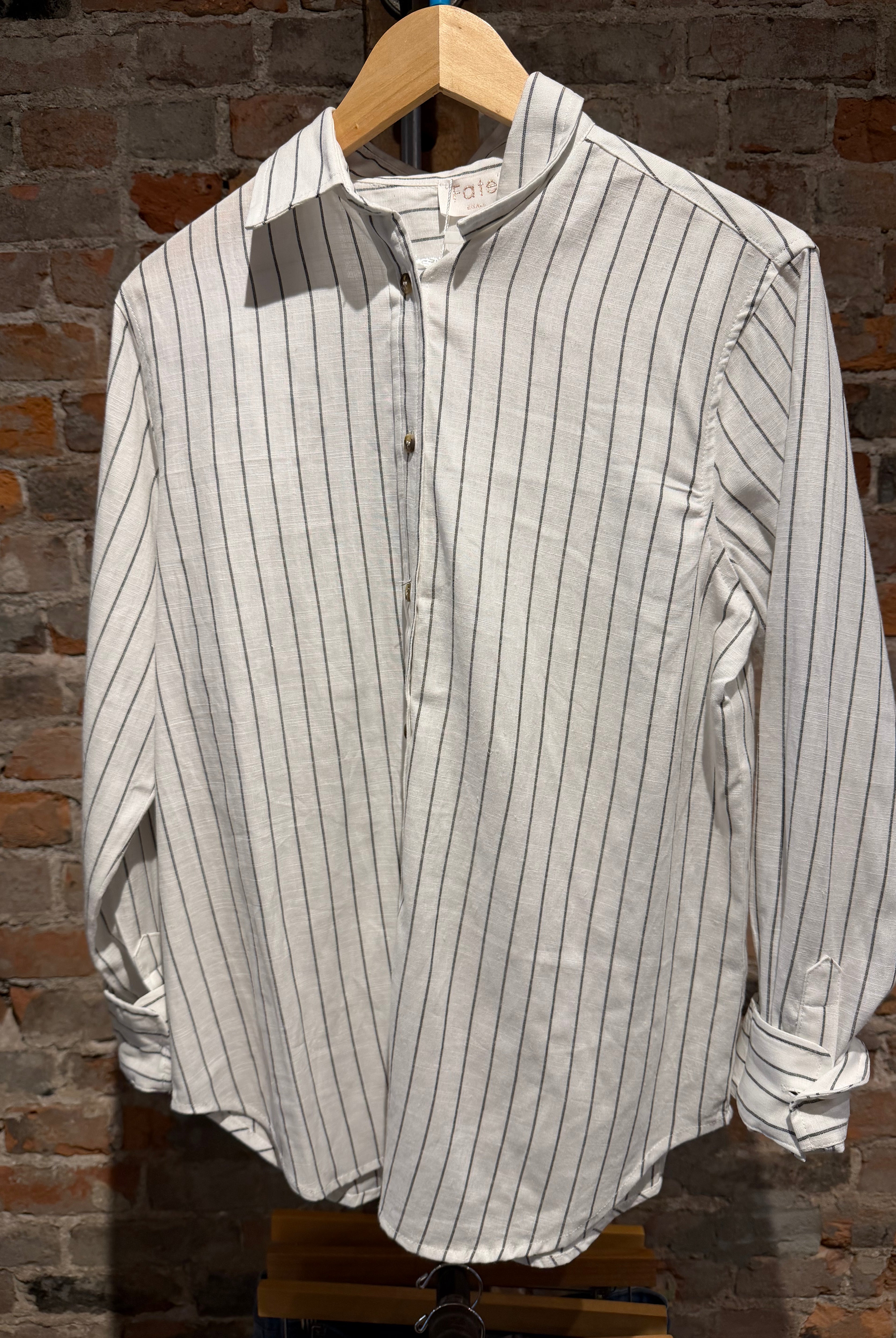 Trinity Tencel Striped Button Down-fate-The Funky Zebra Ames, Women's Fashion Boutique in Ames, Iowa