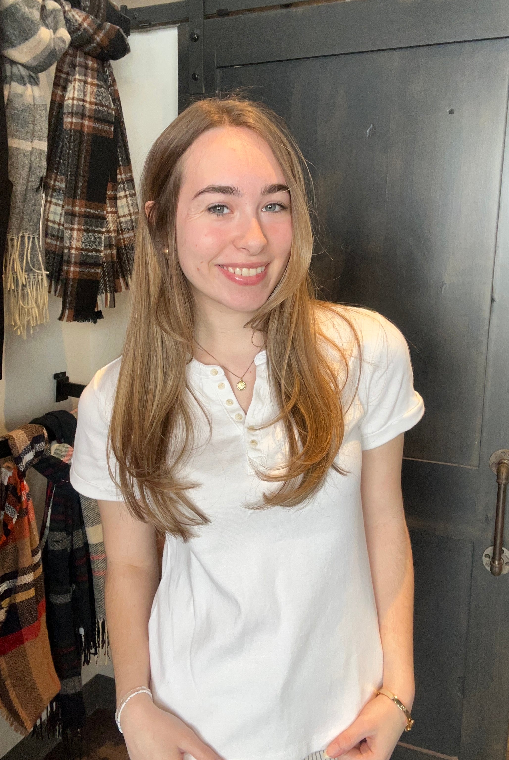 CL Quarter Button T-Shirt-The Funky Zebra Ames-The Funky Zebra Ames, Women's Fashion Boutique in Ames, Iowa