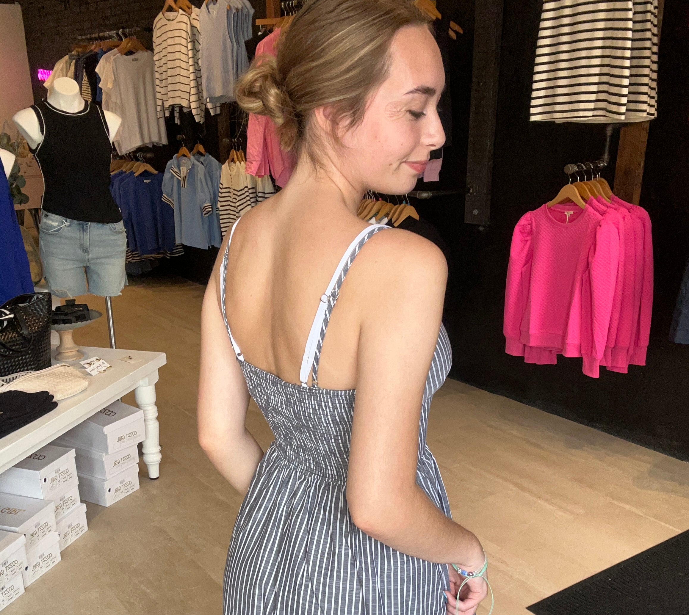 Laila Button Down Midi Dress-Dresses-Blu Pepper-The Funky Zebra Ames, Women's Fashion Boutique in Ames, Iowa