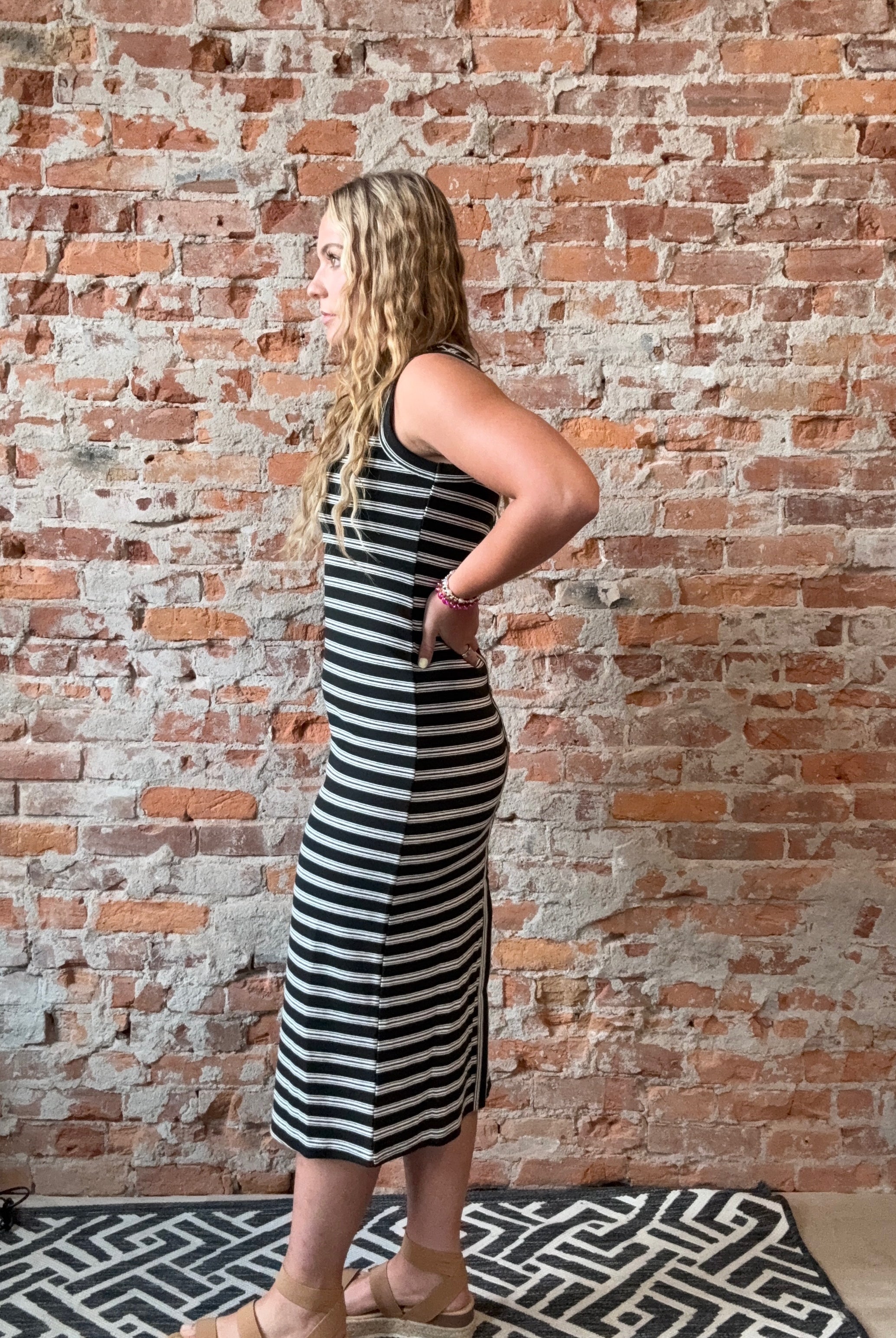 Belinda Black and White Tank Dress-apparel-Blu Pepper-The Funky Zebra Ames, Women's Fashion Boutique in Ames, Iowa