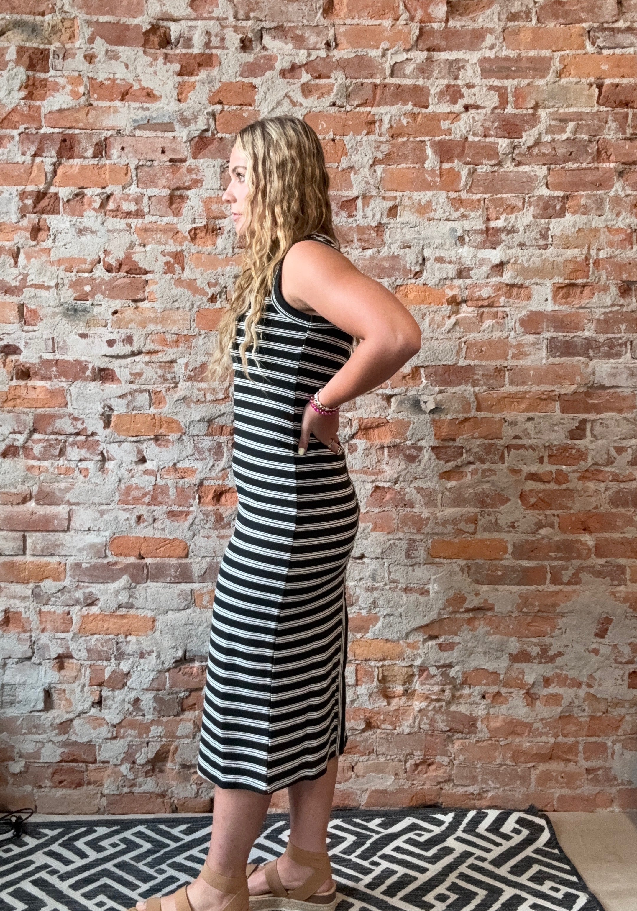 Belinda Black and White Tank Dress-apparel-Blu Pepper-The Funky Zebra Ames, Women's Fashion Boutique in Ames, Iowa