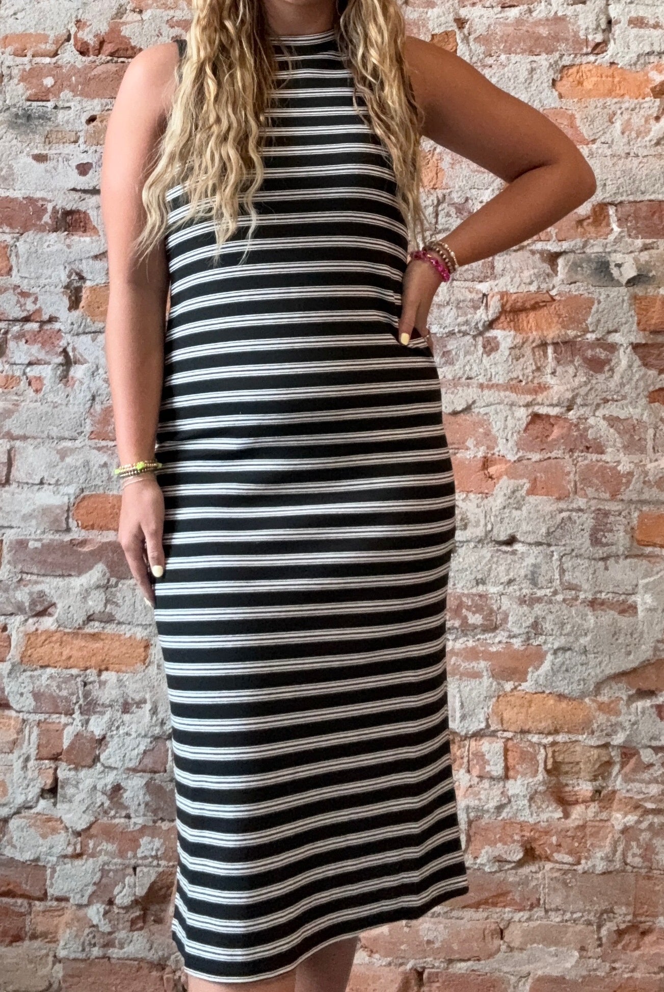 Belinda Black and White Tank Dress-apparel-Blu Pepper-The Funky Zebra Ames, Women's Fashion Boutique in Ames, Iowa