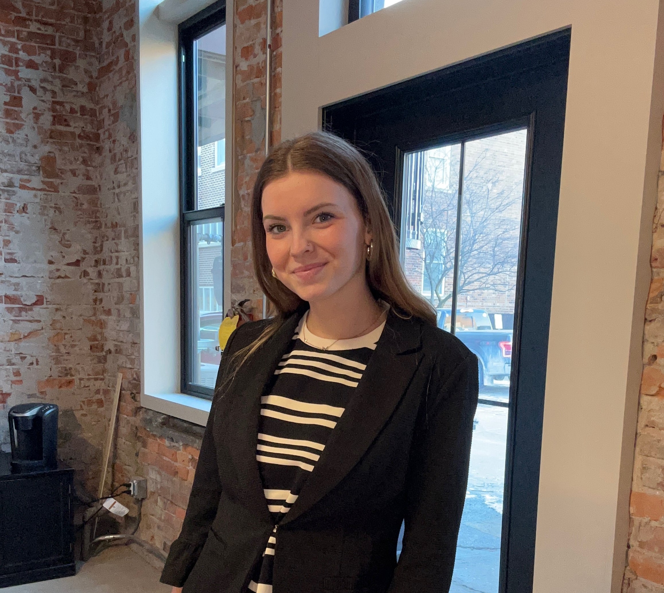 Baylor Notched Collar Blazer-apparel-Doe and Rae-The Funky Zebra Ames, Women's Fashion Boutique in Ames, Iowa