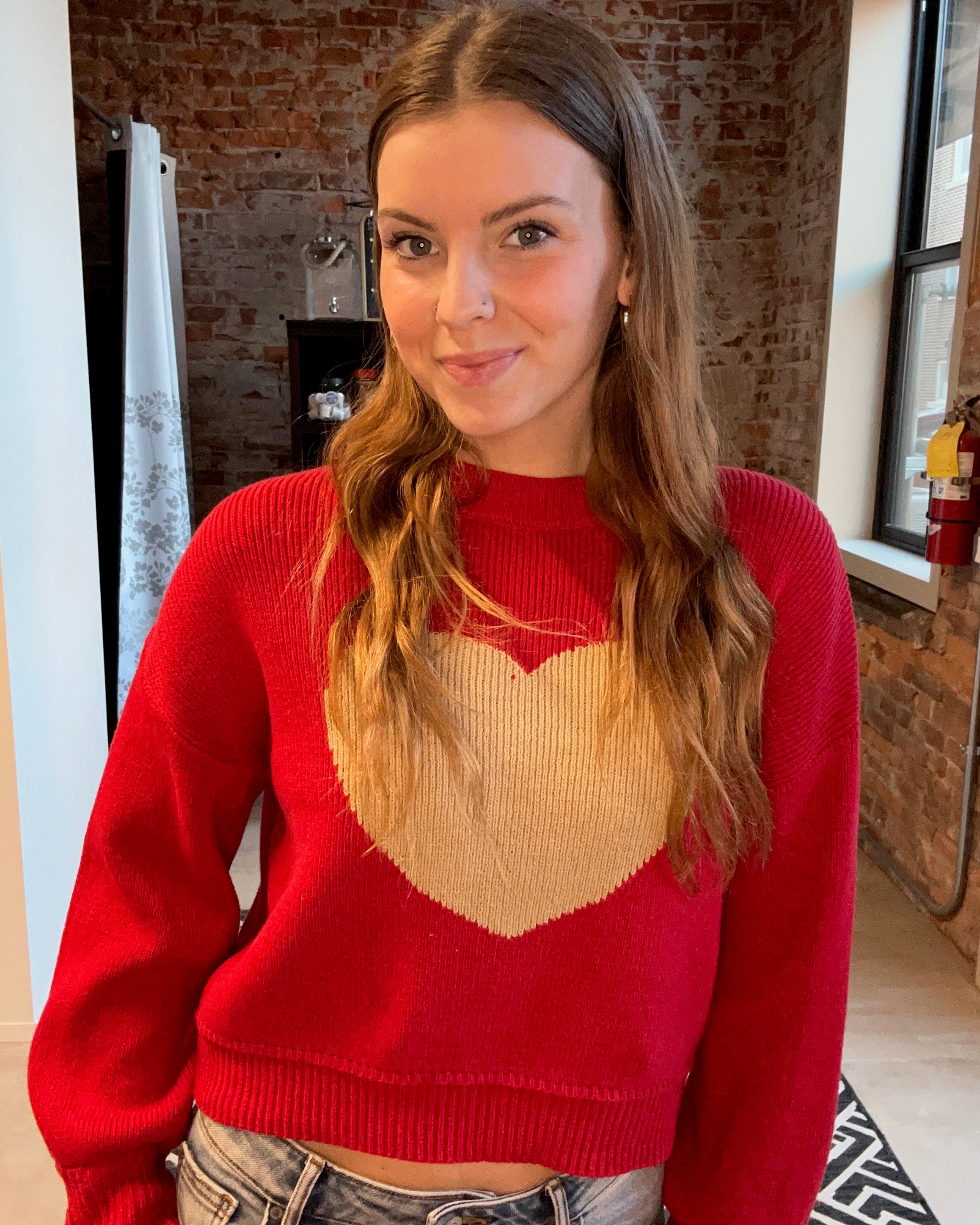 Heart Pullover Sweater-Sweaters-Blu Pepper-The Funky Zebra Ames, Women's Fashion Boutique in Ames, Iowa