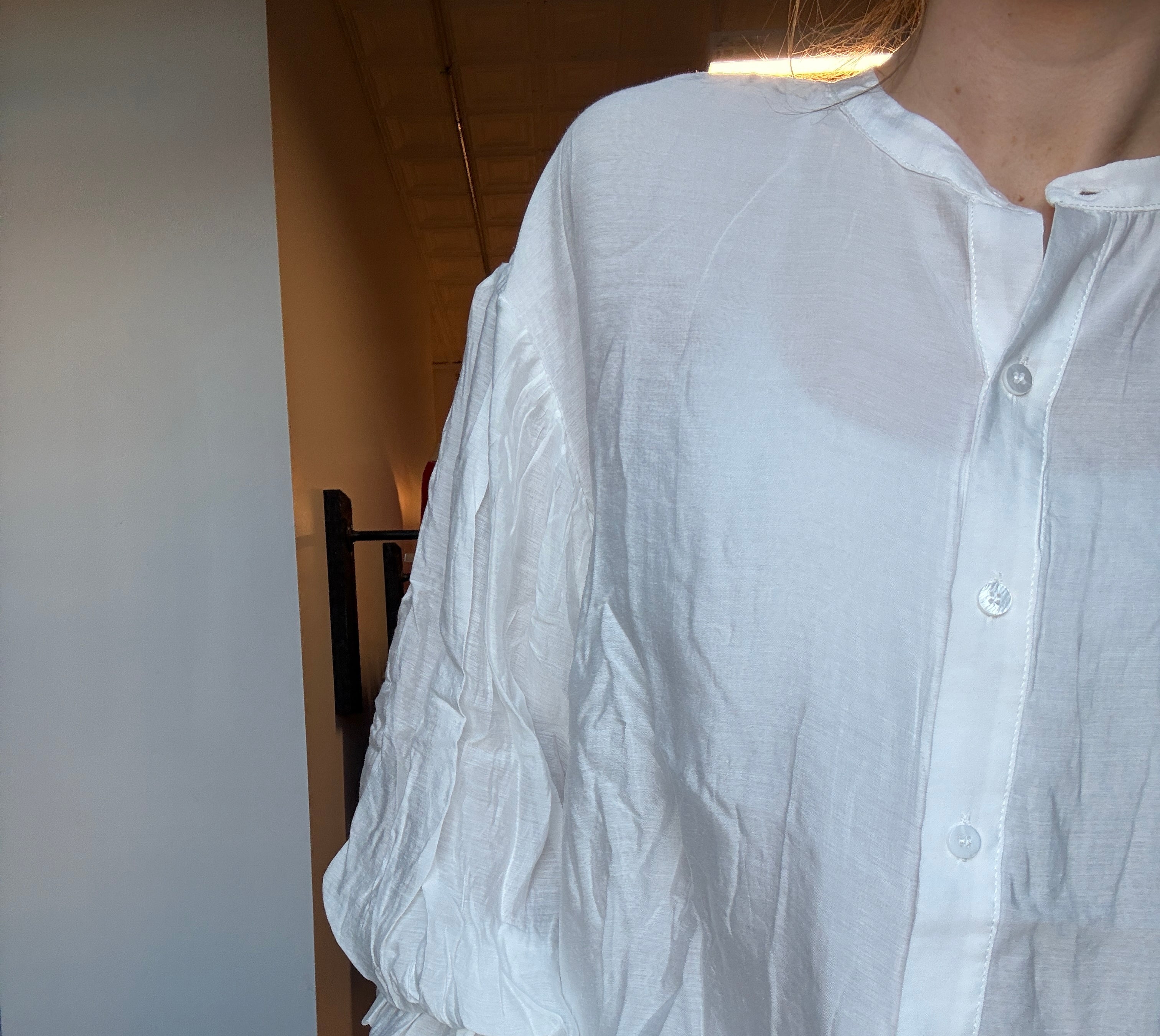 Shiloh White Puff Sleeve Top-Short Sleeves-fate-The Funky Zebra Ames, Women's Fashion Boutique in Ames, Iowa