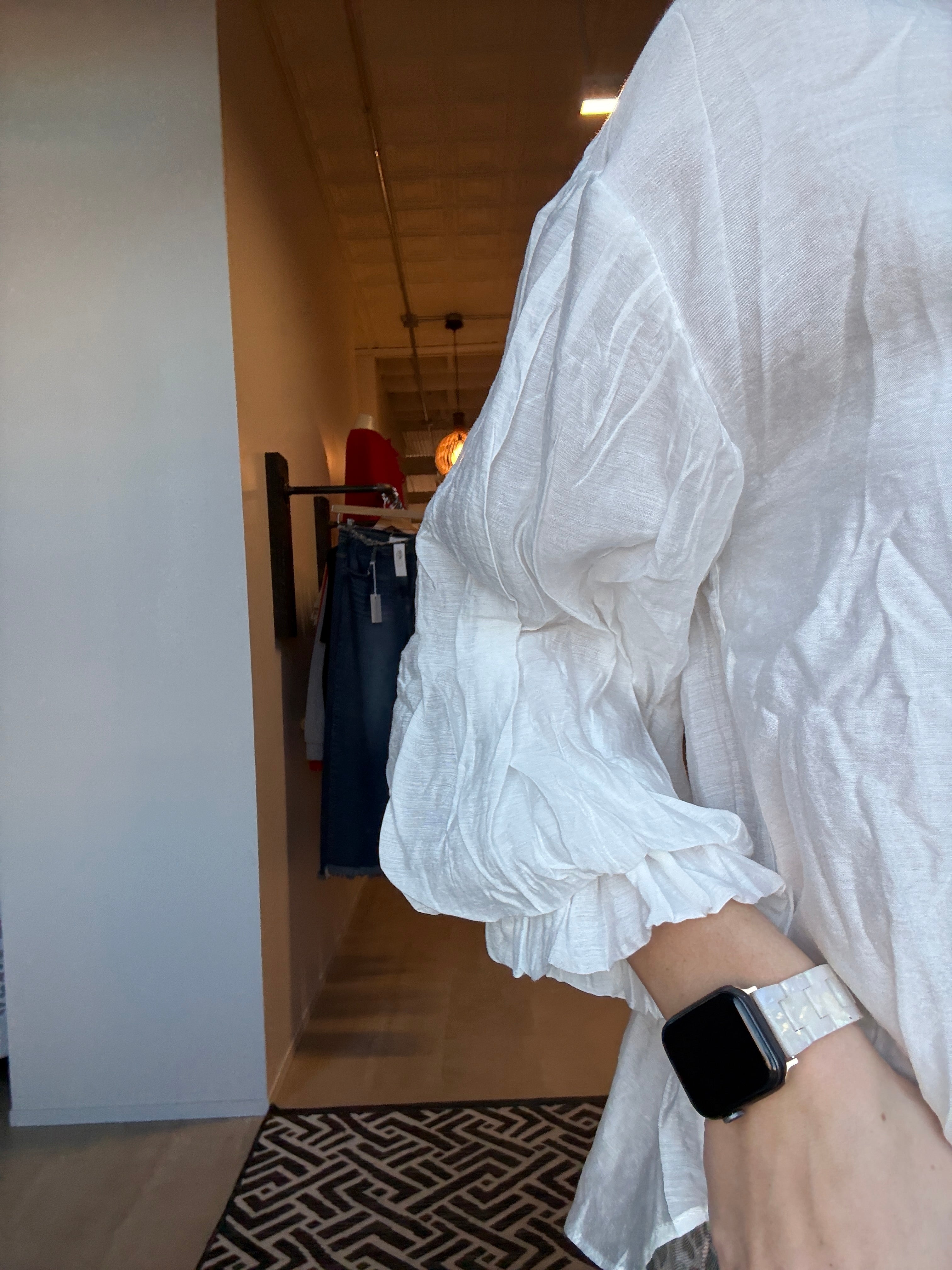 Shiloh White Puff Sleeve Top-Short Sleeves-fate-The Funky Zebra Ames, Women's Fashion Boutique in Ames, Iowa