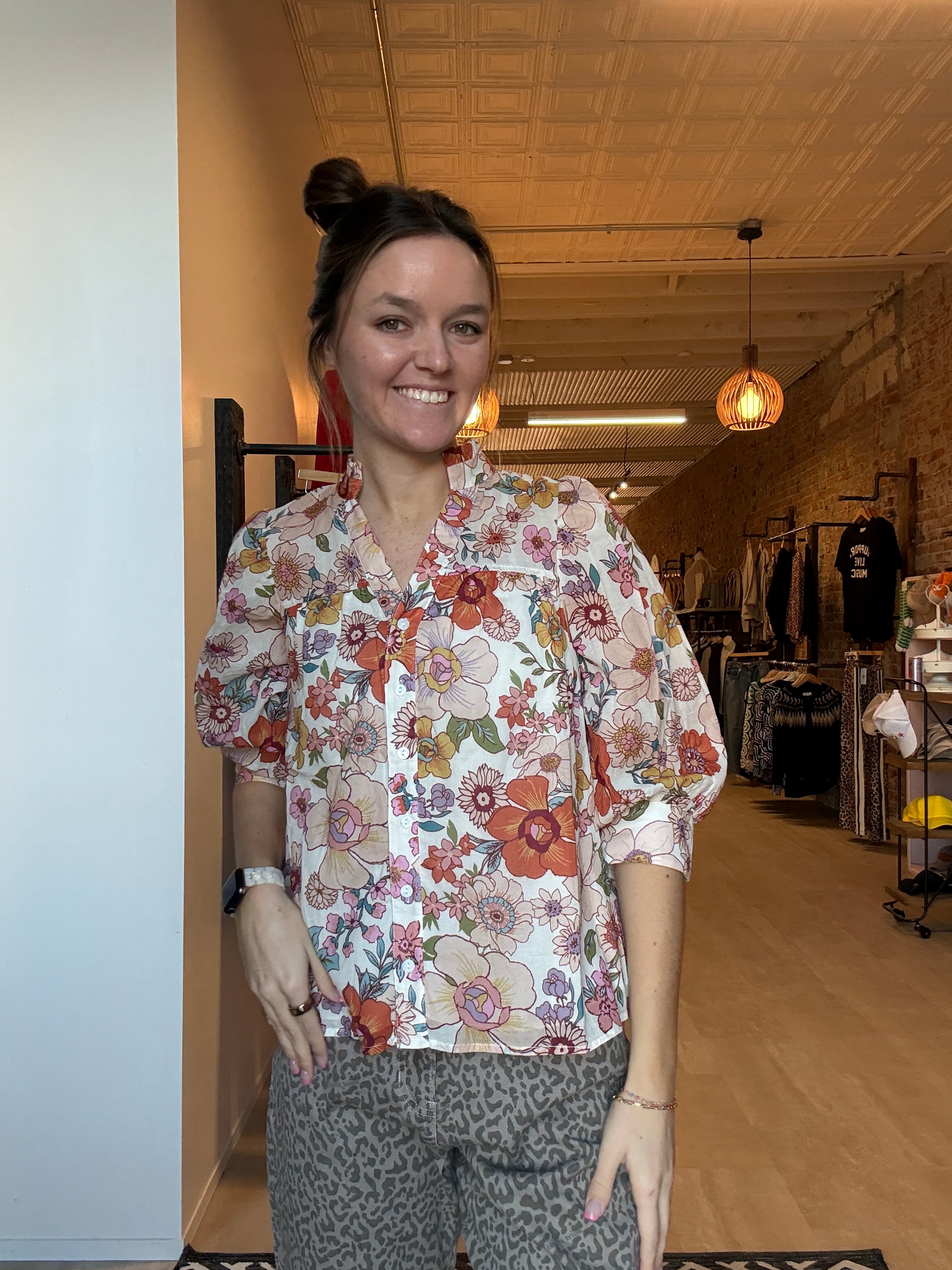 Floral Fun Blouse-Long Sleeves-fate-The Funky Zebra Ames, Women's Fashion Boutique in Ames, Iowa