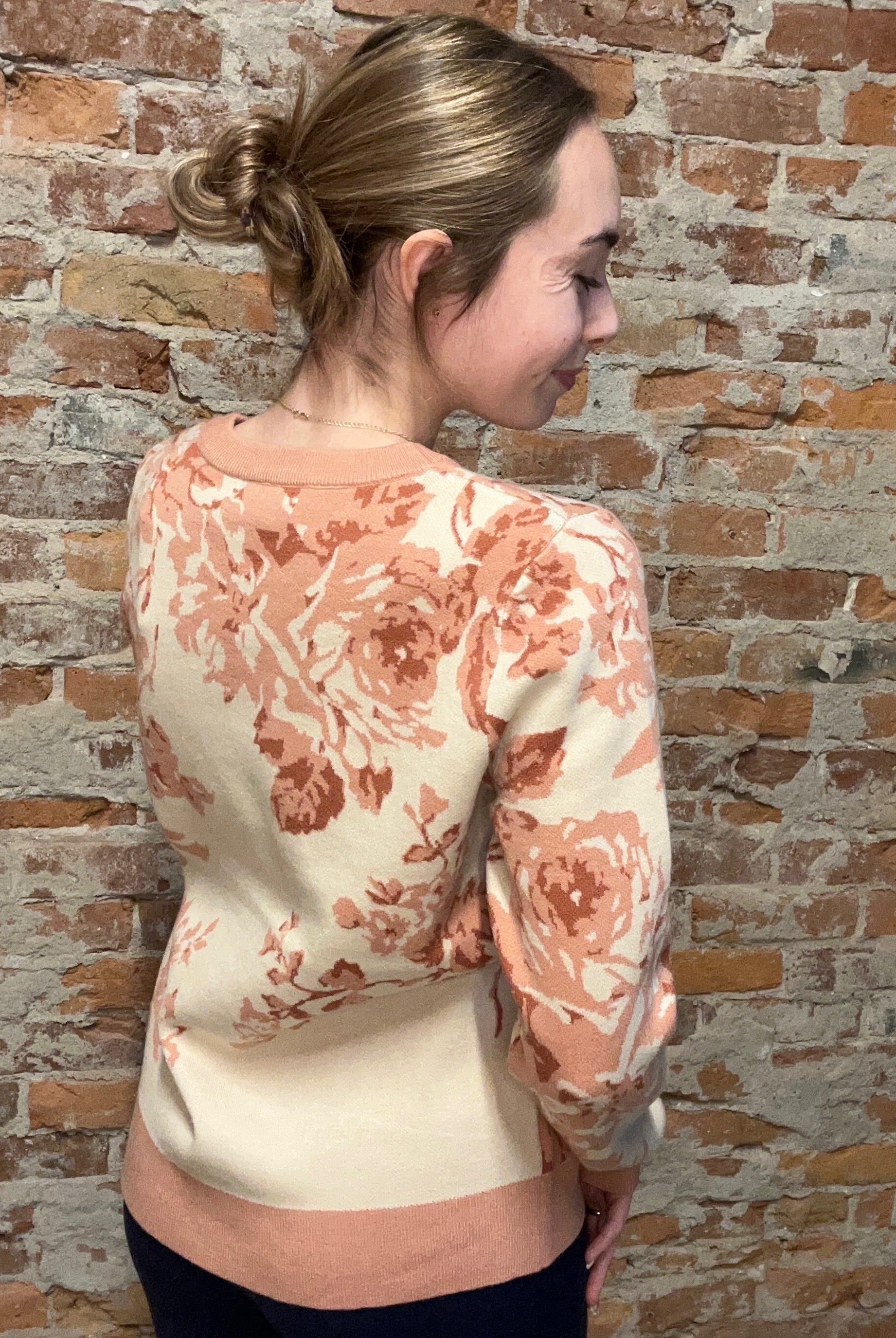 Jenni Salmon Sweater-Sweaters-Staccato-The Funky Zebra Ames, Women's Fashion Boutique in Ames, Iowa