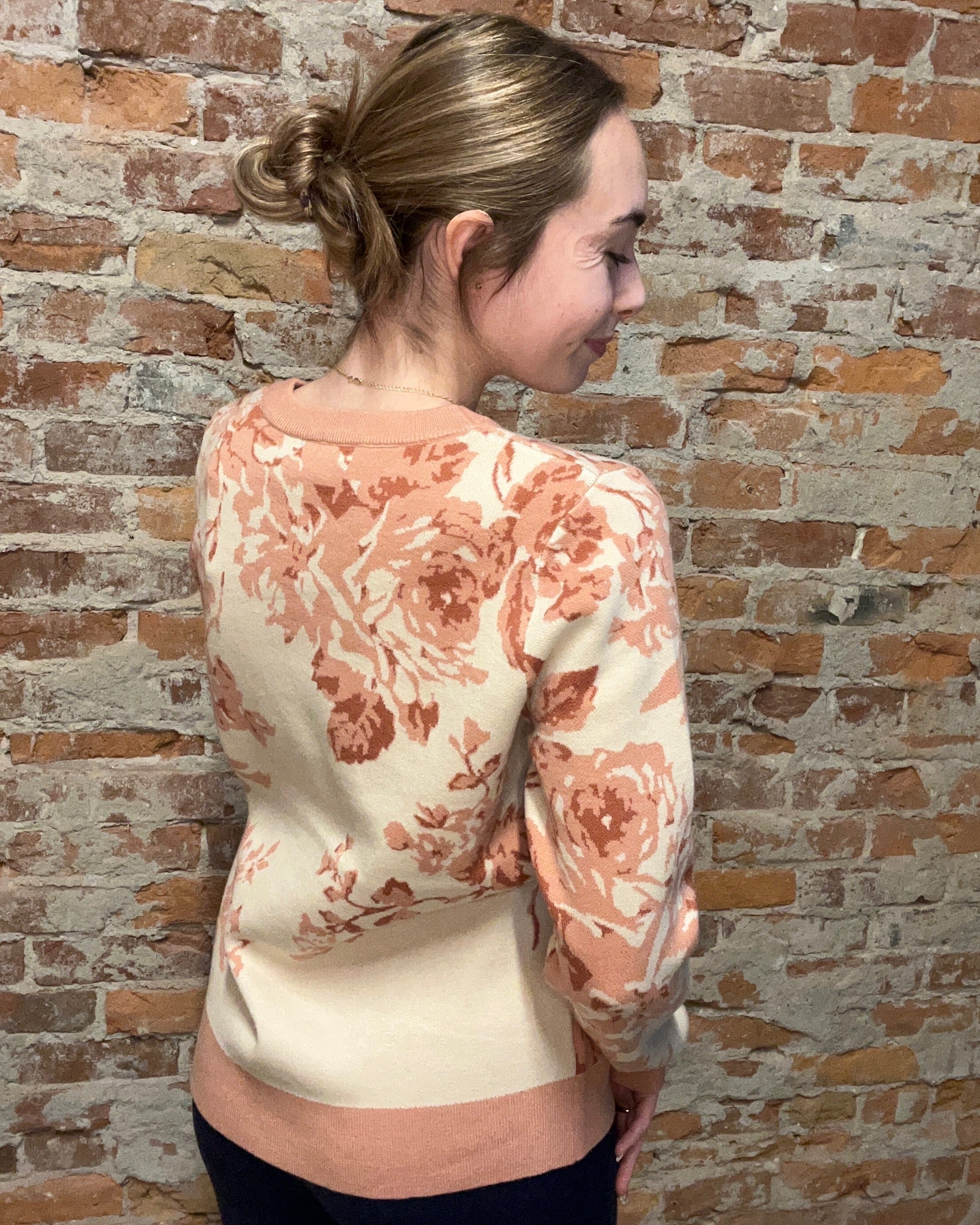 Jenni Salmon Sweater-Sweaters-Staccato-The Funky Zebra Ames, Women's Fashion Boutique in Ames, Iowa