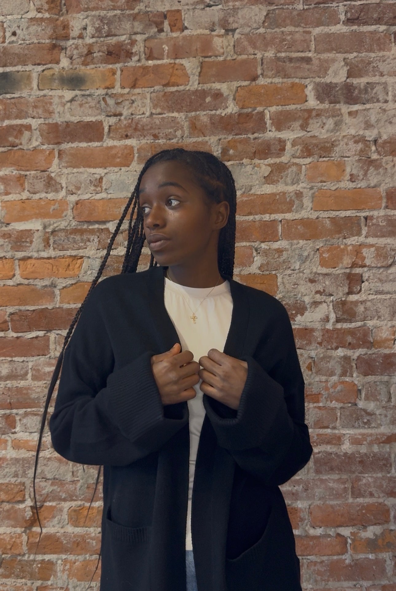 Mattie Black Cardigan-Cardigans-Charlie-The Funky Zebra Ames, Women's Fashion Boutique in Ames, Iowa